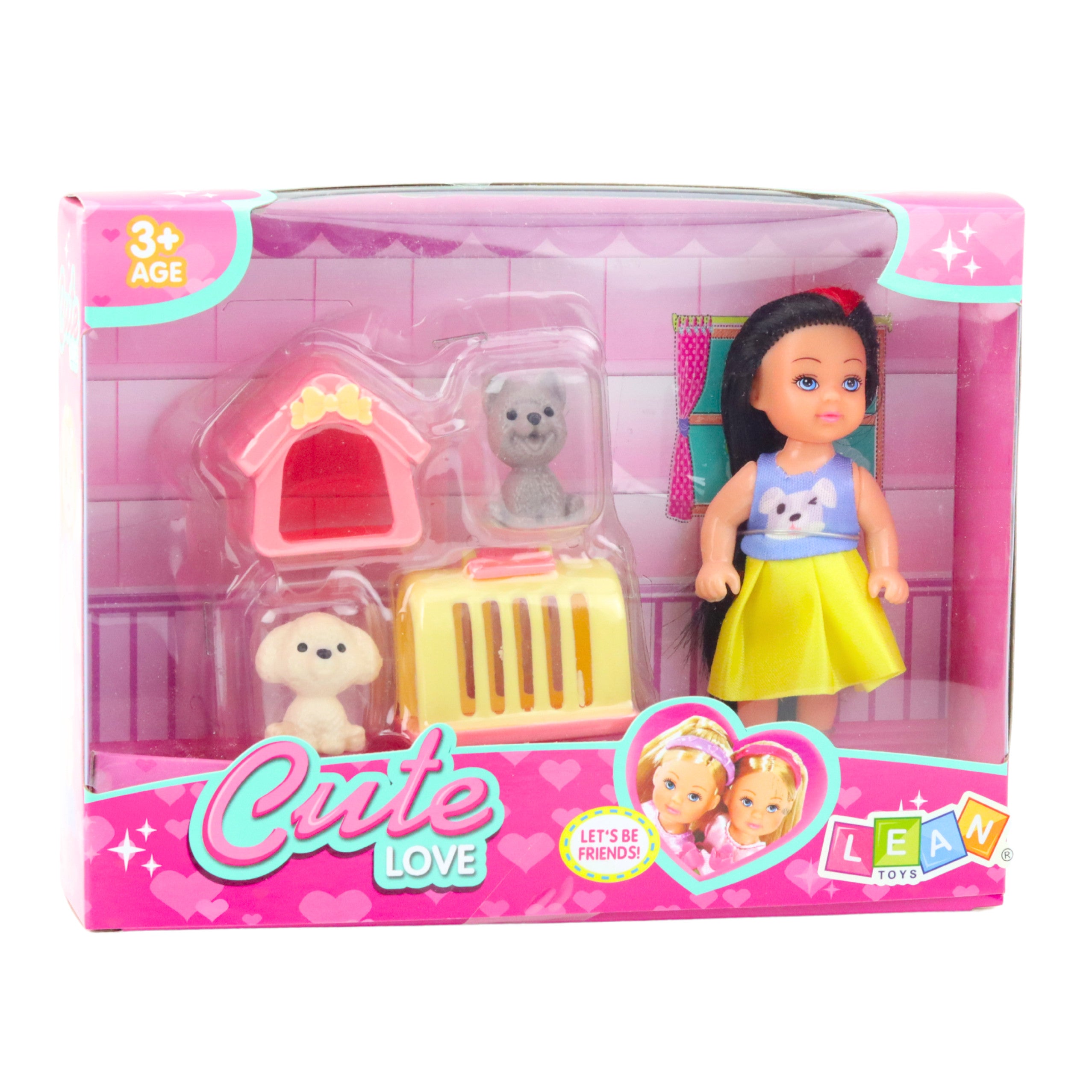 Mini Doll Dress Dog Kennel Carrier Set