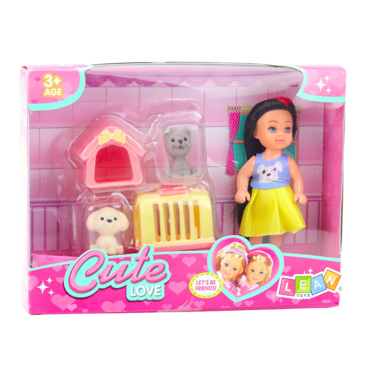 Mini Doll Dress Dog Kennel Carrier Set