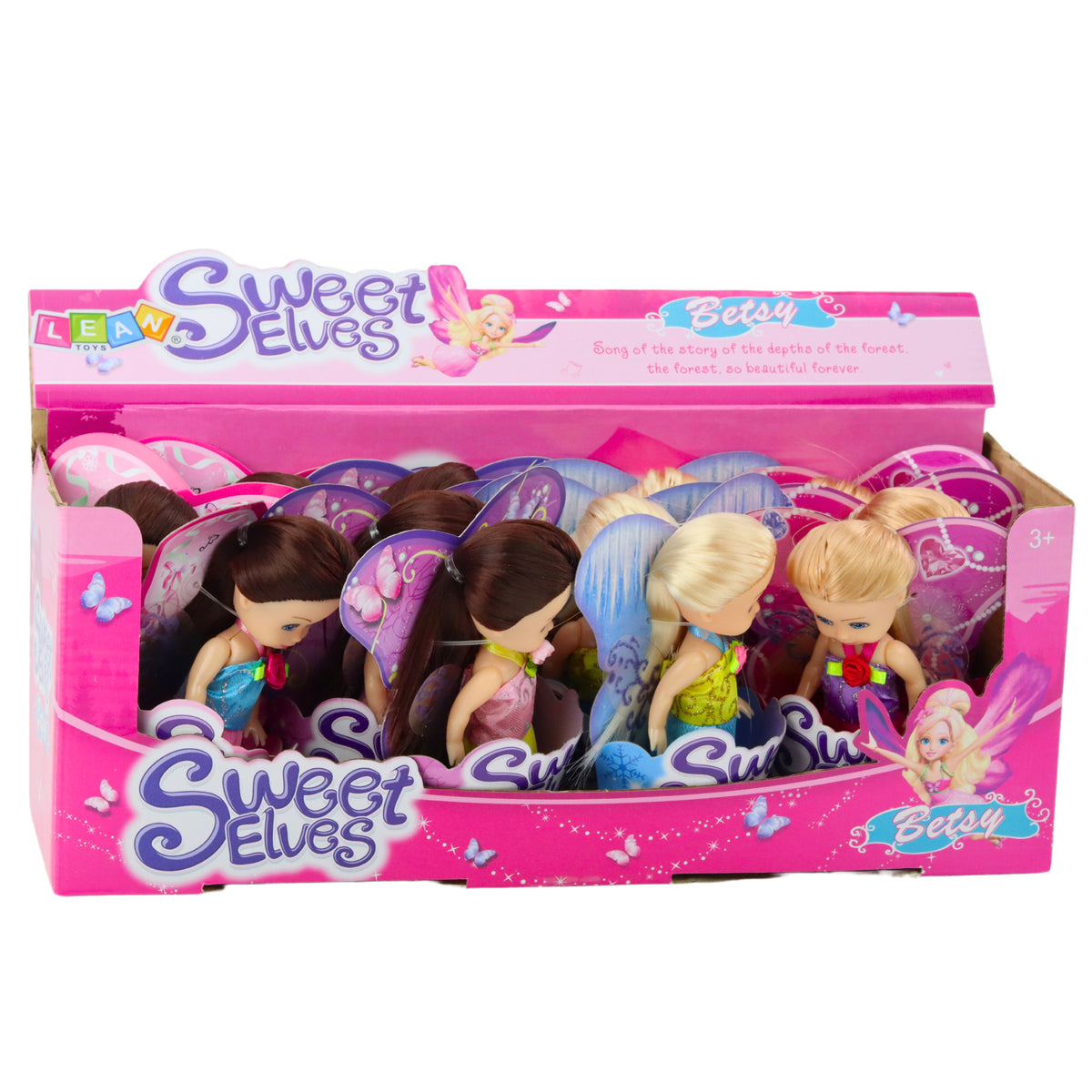 Mini Papusa Zana Elf Albastru Violet Roz Mix 11.5cm