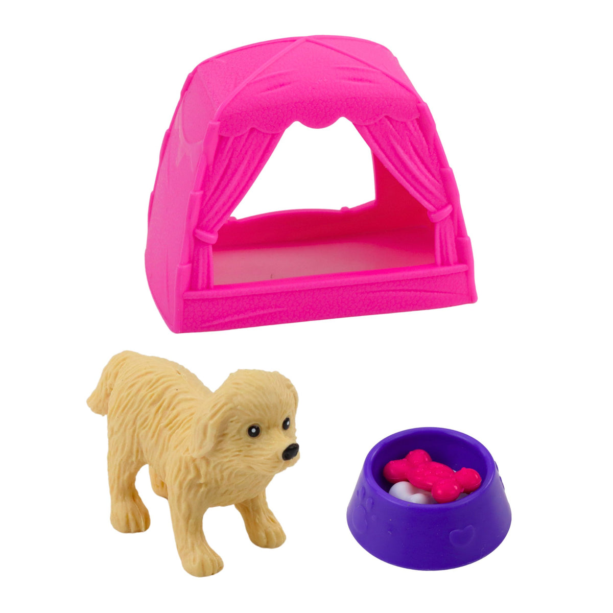 Mini Doll Set With Dog Tent And Accessories