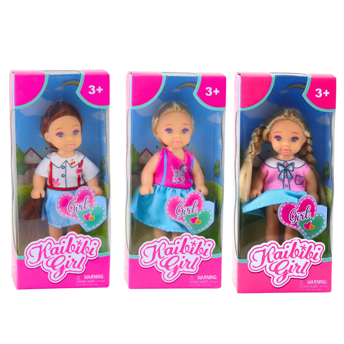 Kaibibi Mini Doll Long Hair Colorful Dress 12 Cm Mix