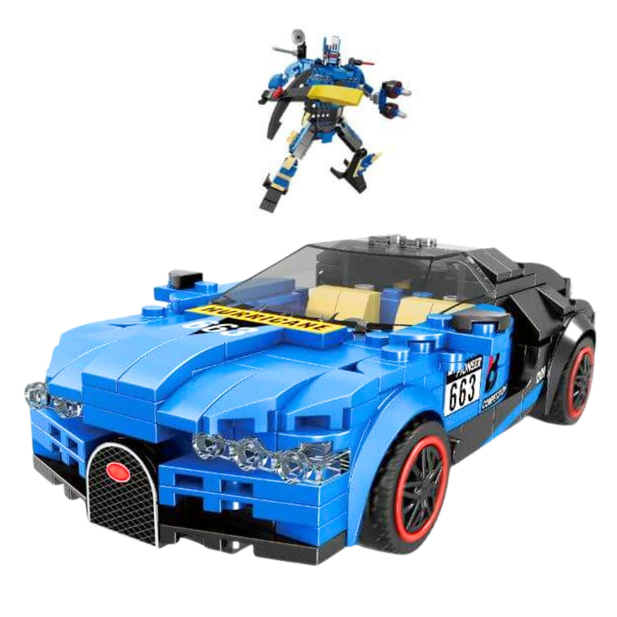 Robot Car 2in1 Hurricane Blue Construction Bricks 328 Pcs.