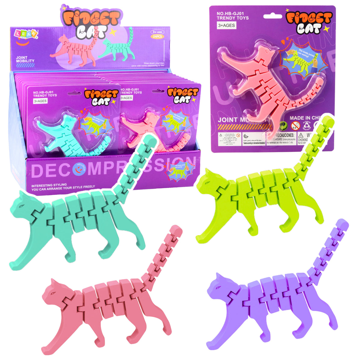 Cat Puzzle Fidget 3d Puzzle Flexible Bendable Mix