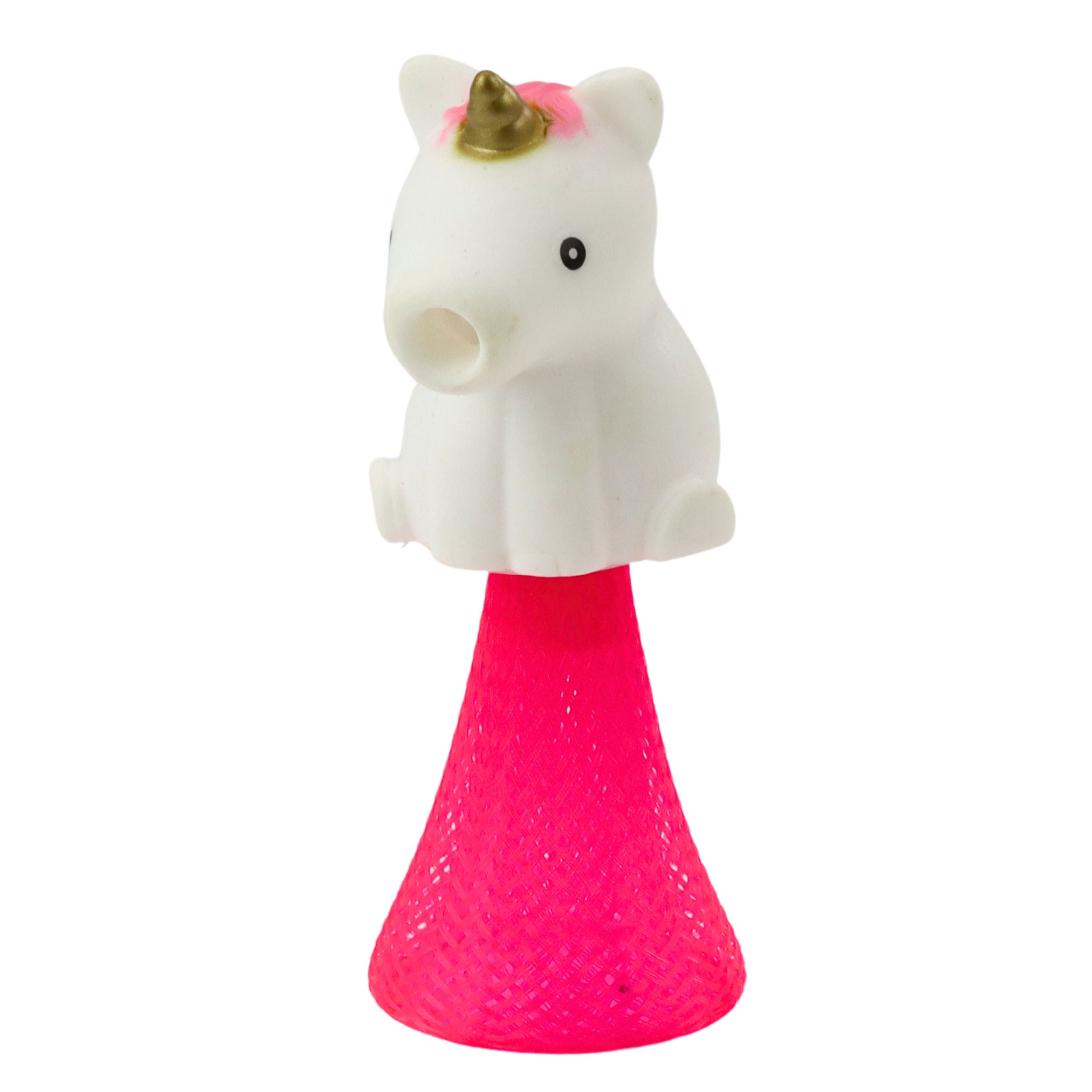 Jumping Unicorn On Spring Pop Up White Pink 10cm Mix