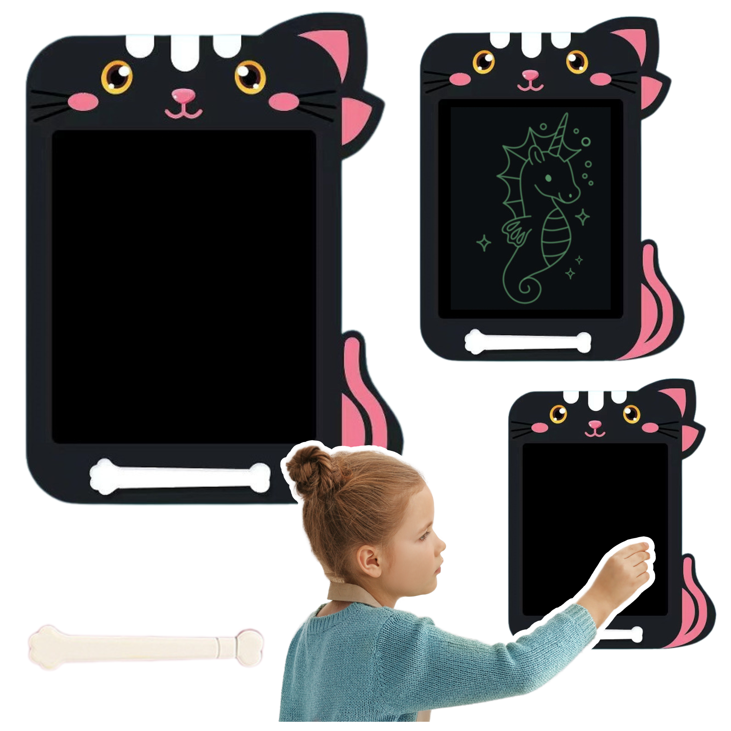 Marker Drawing Board Writing Lcd Stylus Cat Black