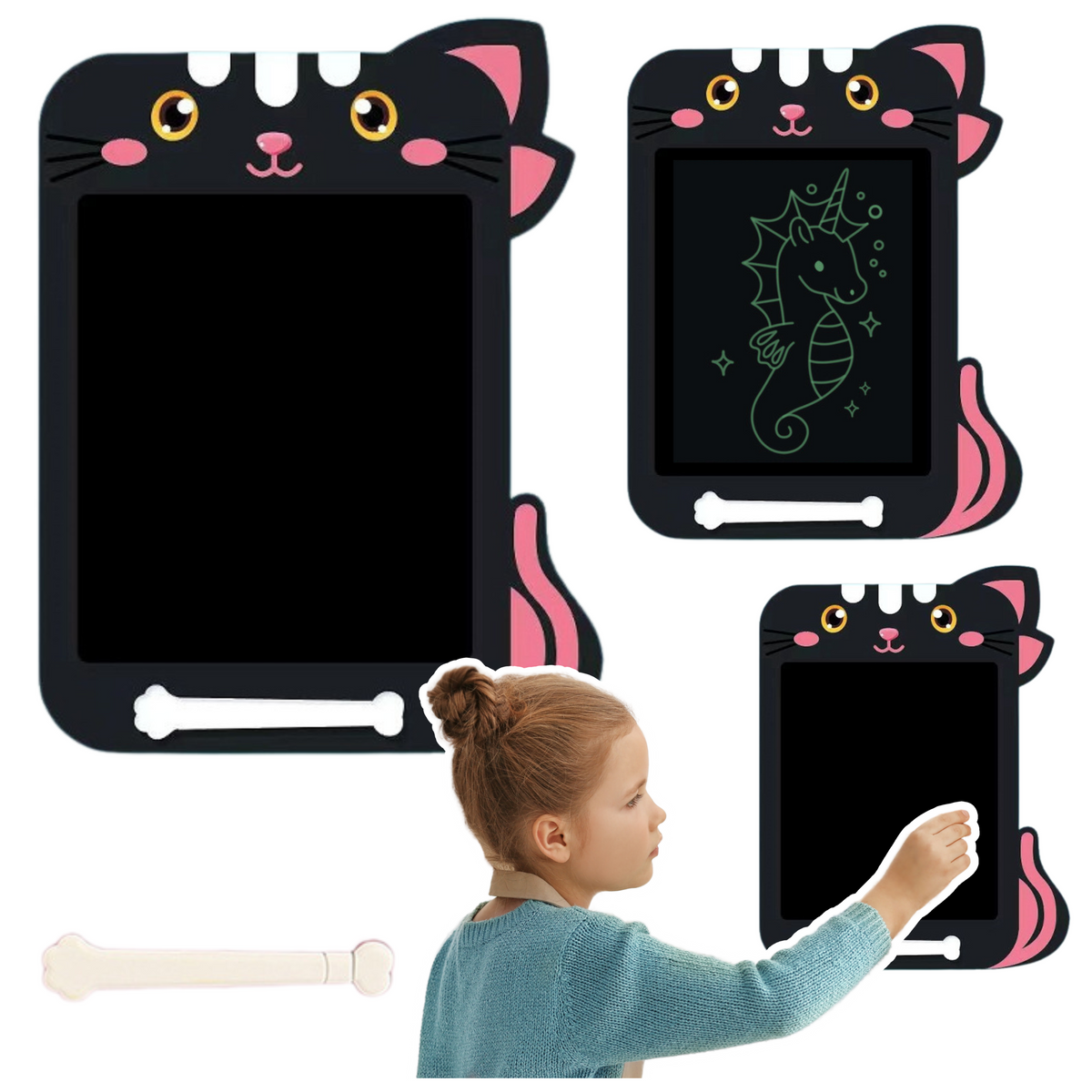 Marker Planșă De Desen Scriere Lcd Stylus Cat Black