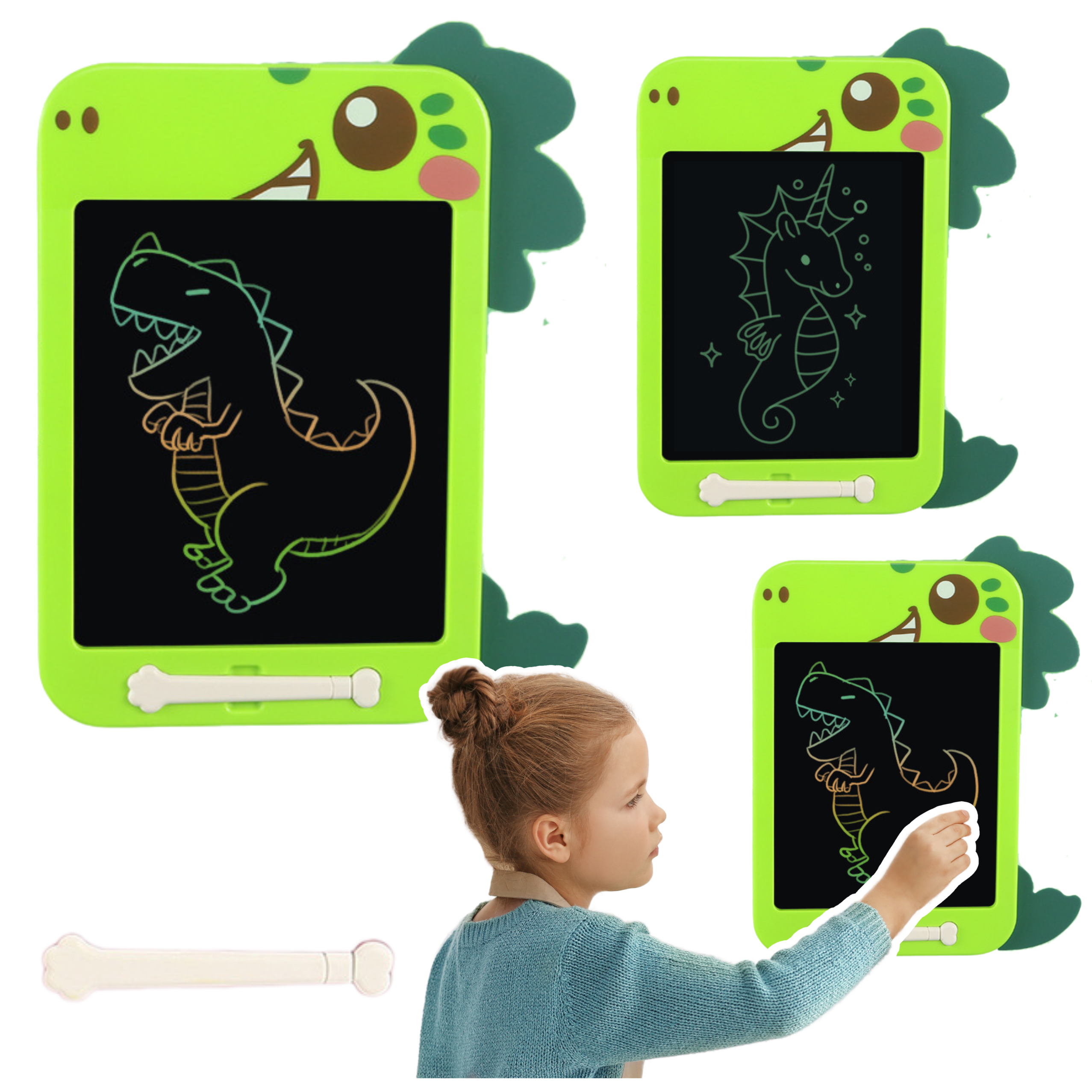 Marker Drawing Board Writing Lcd Dinosaur Stylus Green