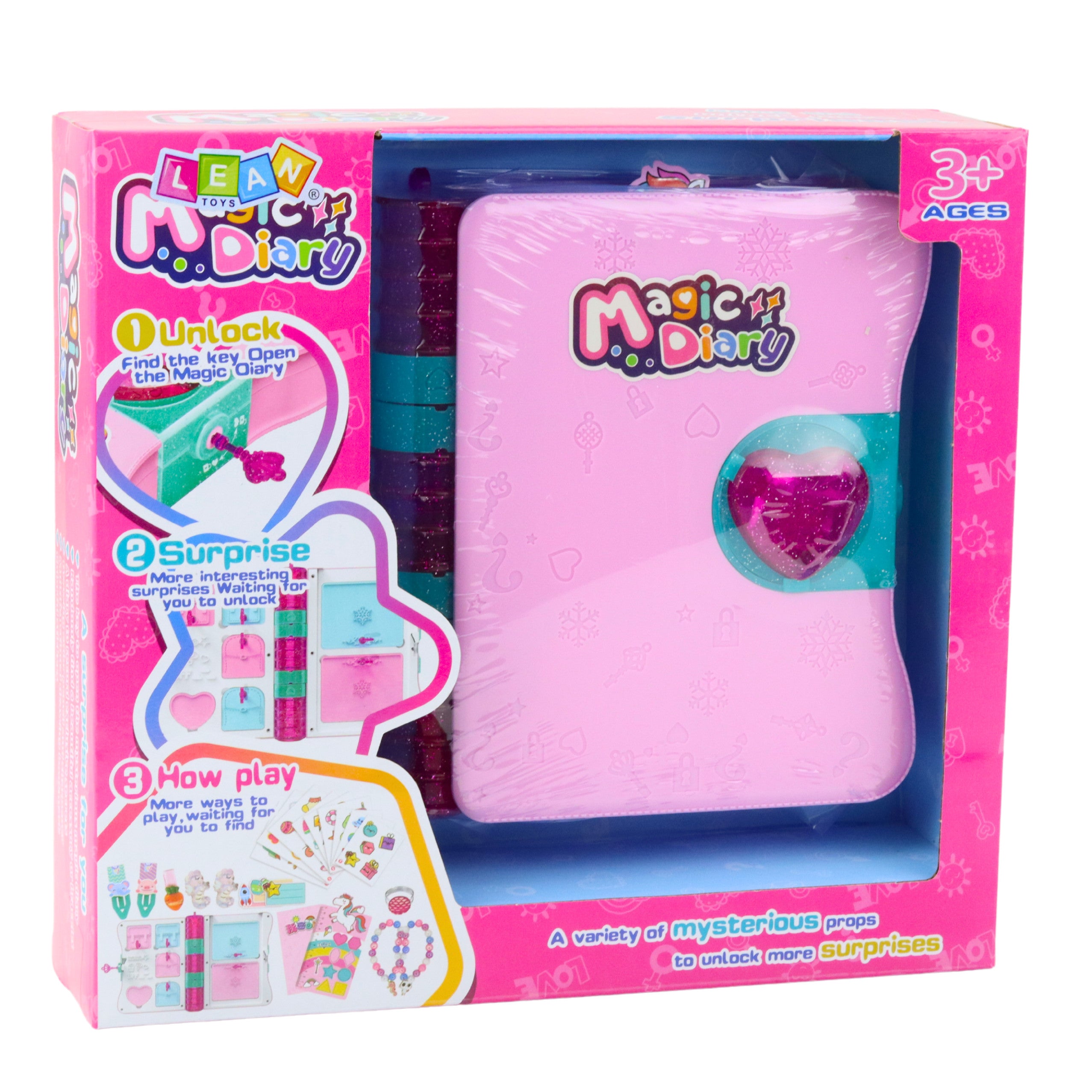 Secret Diary Padlock Notebook Locker Key Accessories Pink
