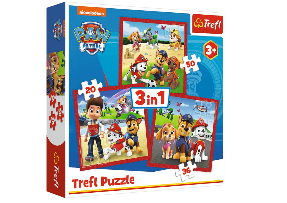 Puzzle 3 In 1 Happy Dogs Paw Patrol Trefl 34867