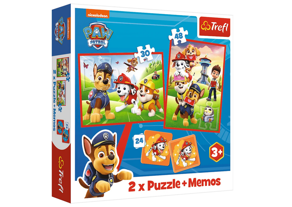 Puzzle + Memos 2en1 Equipo Perro Patrulla Canina En Acción Trefl 93337