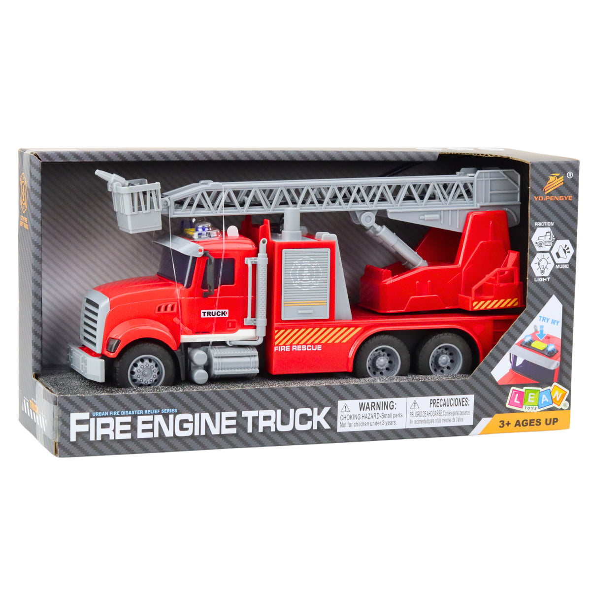 Fire Truck Ladder Boom Drive Water Lights Sounds