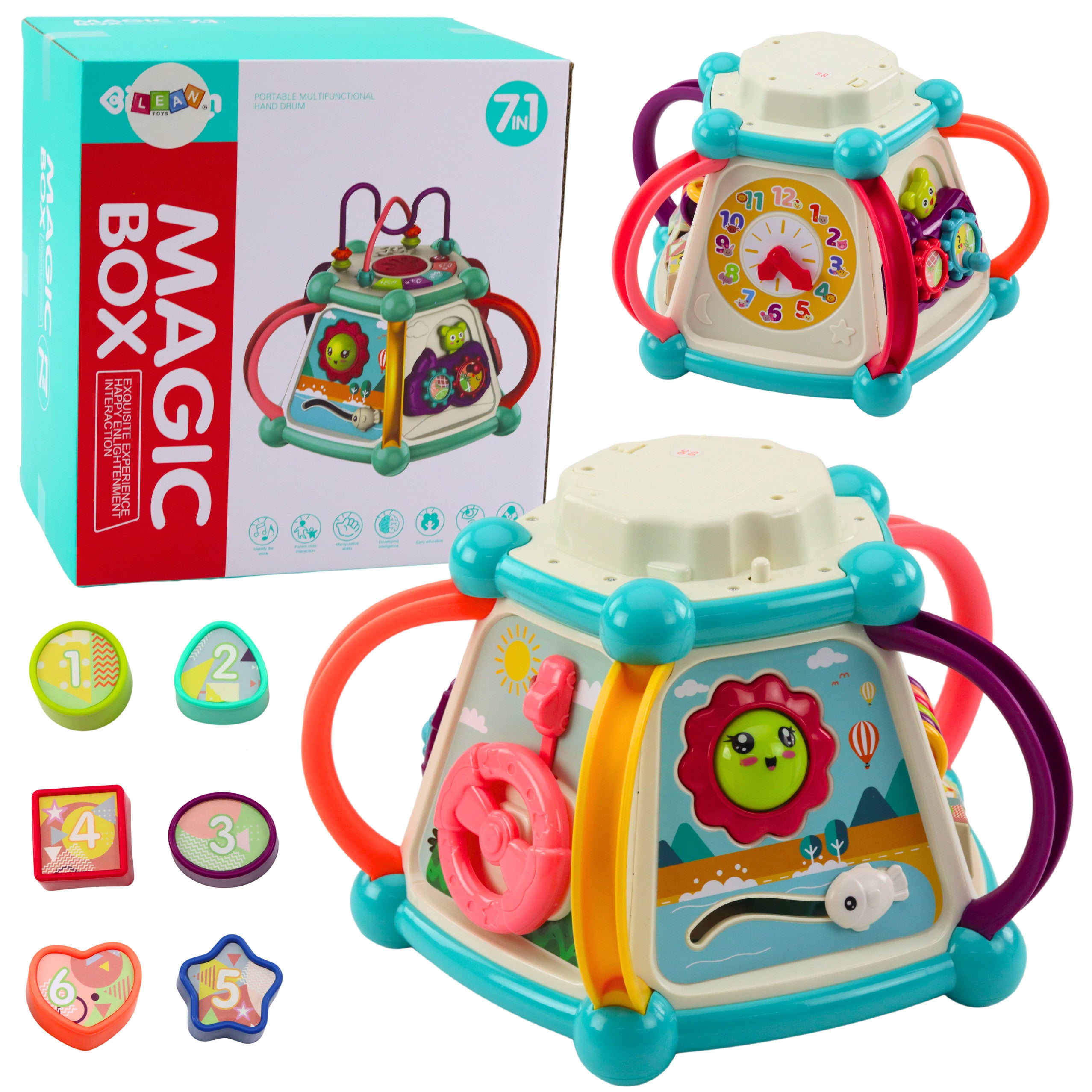 Multifunctional Educational Cube Sorter 7in1 Lights Sounds