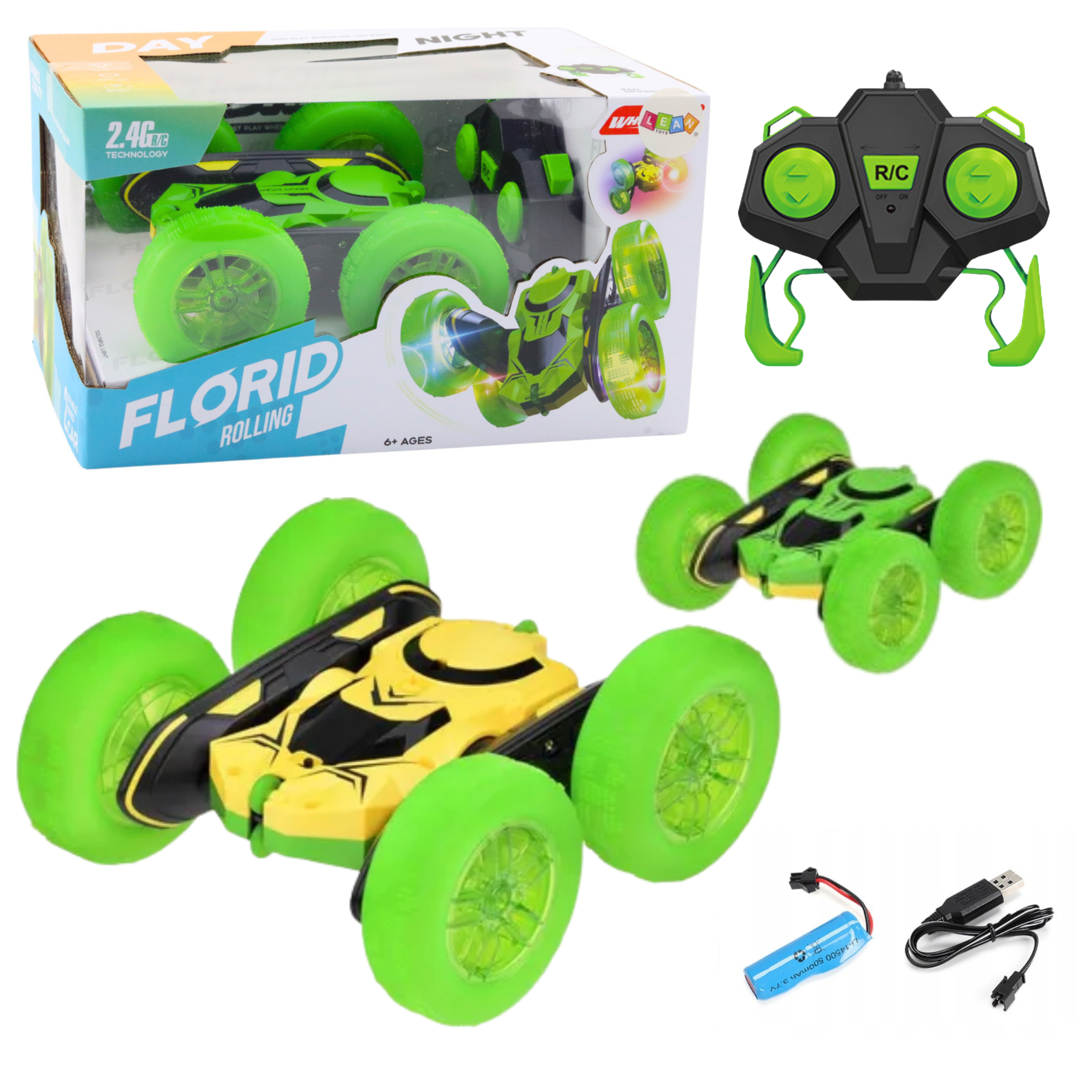 Remote Control Stunt Car Rc 360° Green