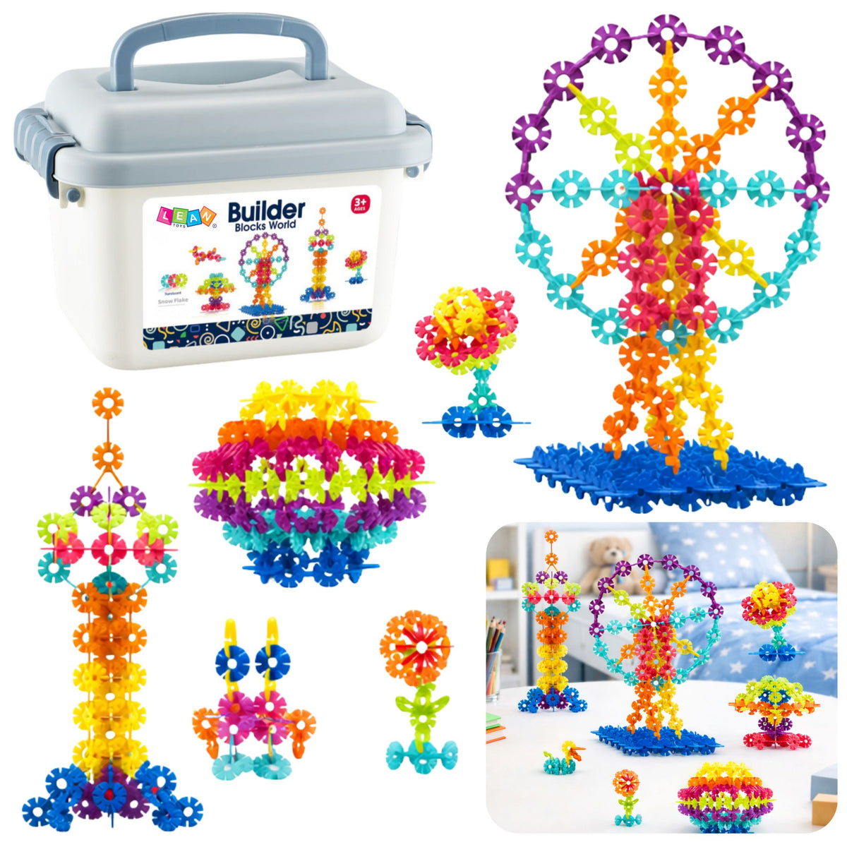 Snowflake Building Blocks Set In A Suitcase 140pcs