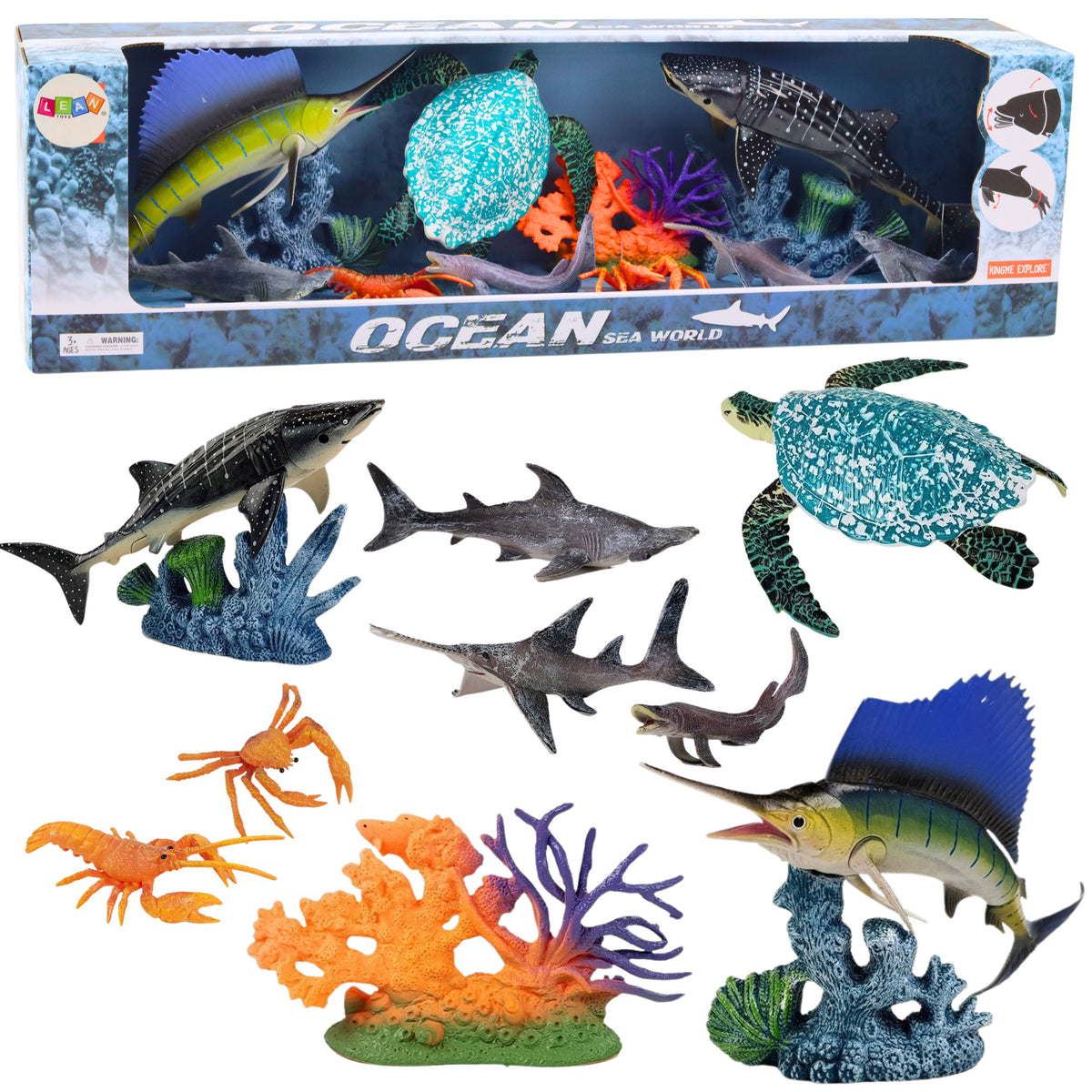 Set Of Figures Sea Animals Movable Elements Turtle