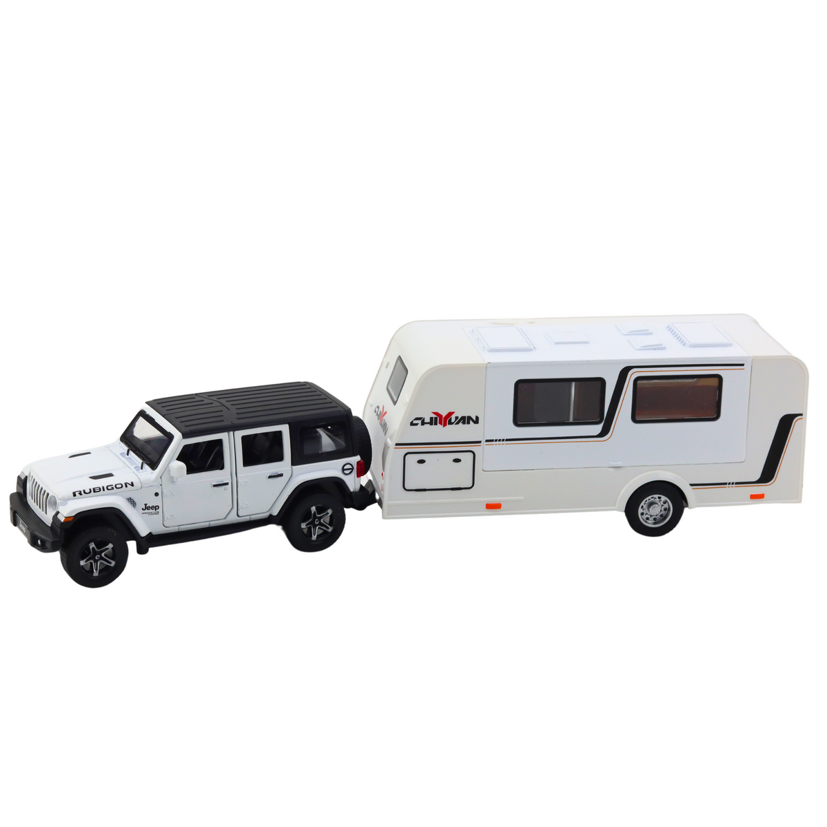Set Of Car Off-road Camper Metal Drive Lights Sounds White 1:32