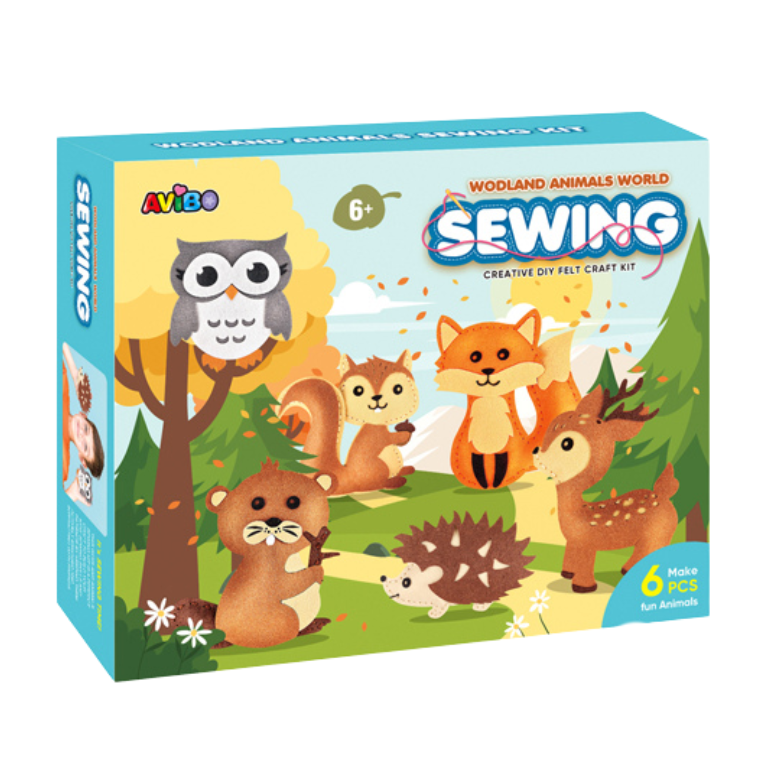 Creative Set Of Embroidery Felt Forest Animals 6pcs