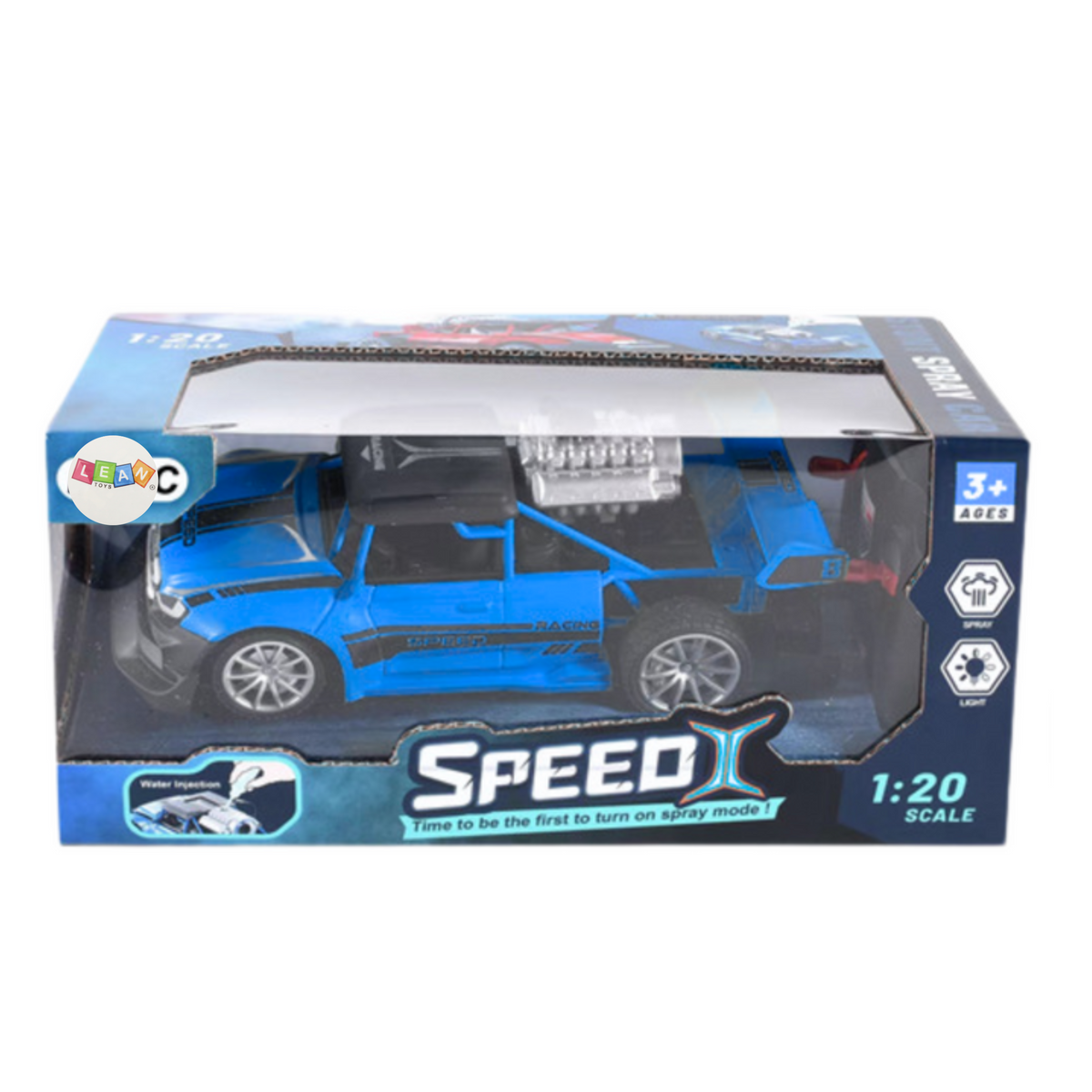 Remote Control Car Rc 1:20 Lights Smoke Effect Blue
