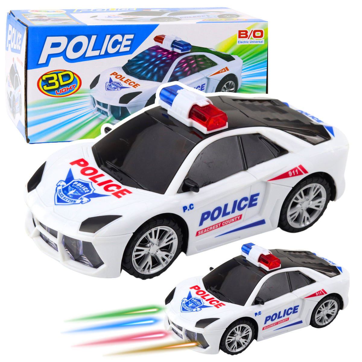 Police Car Interactive Lights Sounds Police Car Sports White