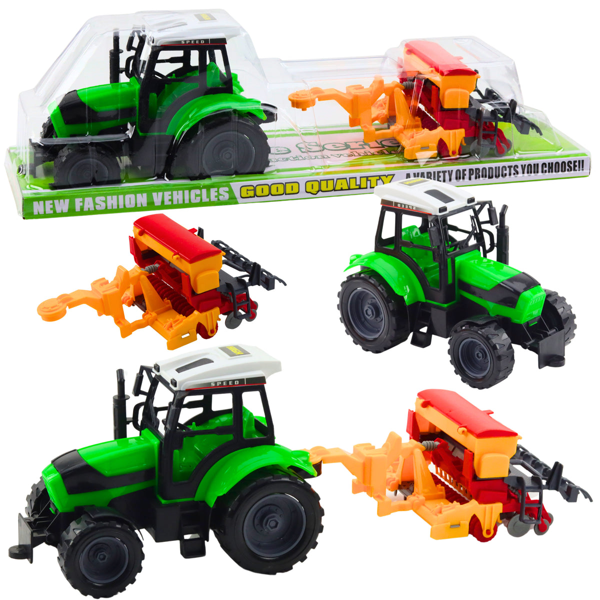 Set Of Tractor Farm Tractor With Seeder Farm Machine