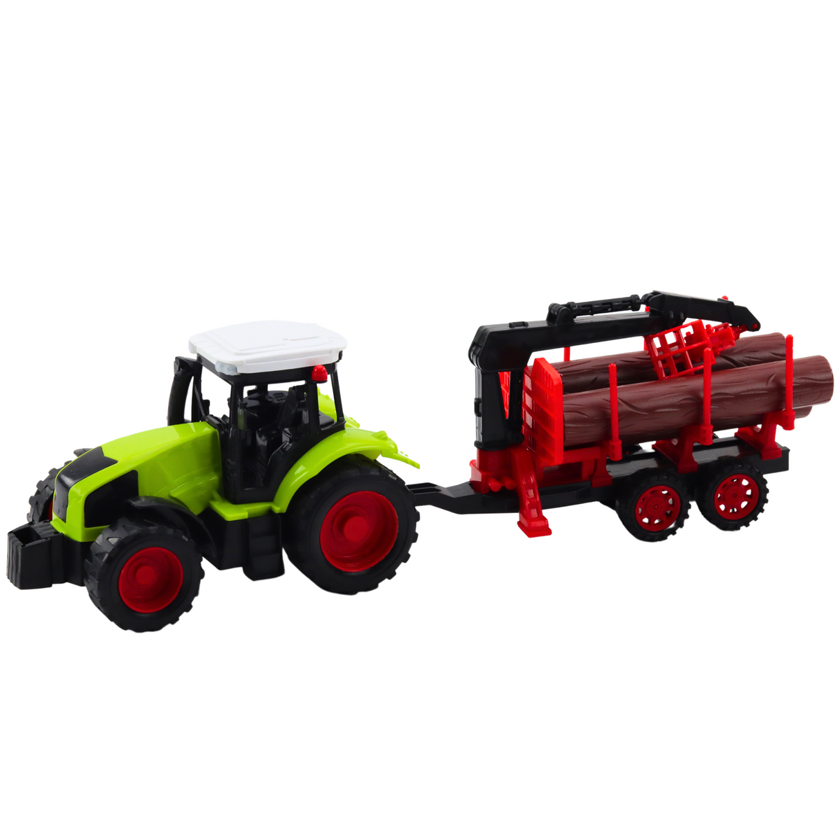 Agricultural Tractor With Hds Trailer For Transporting Timber Logs