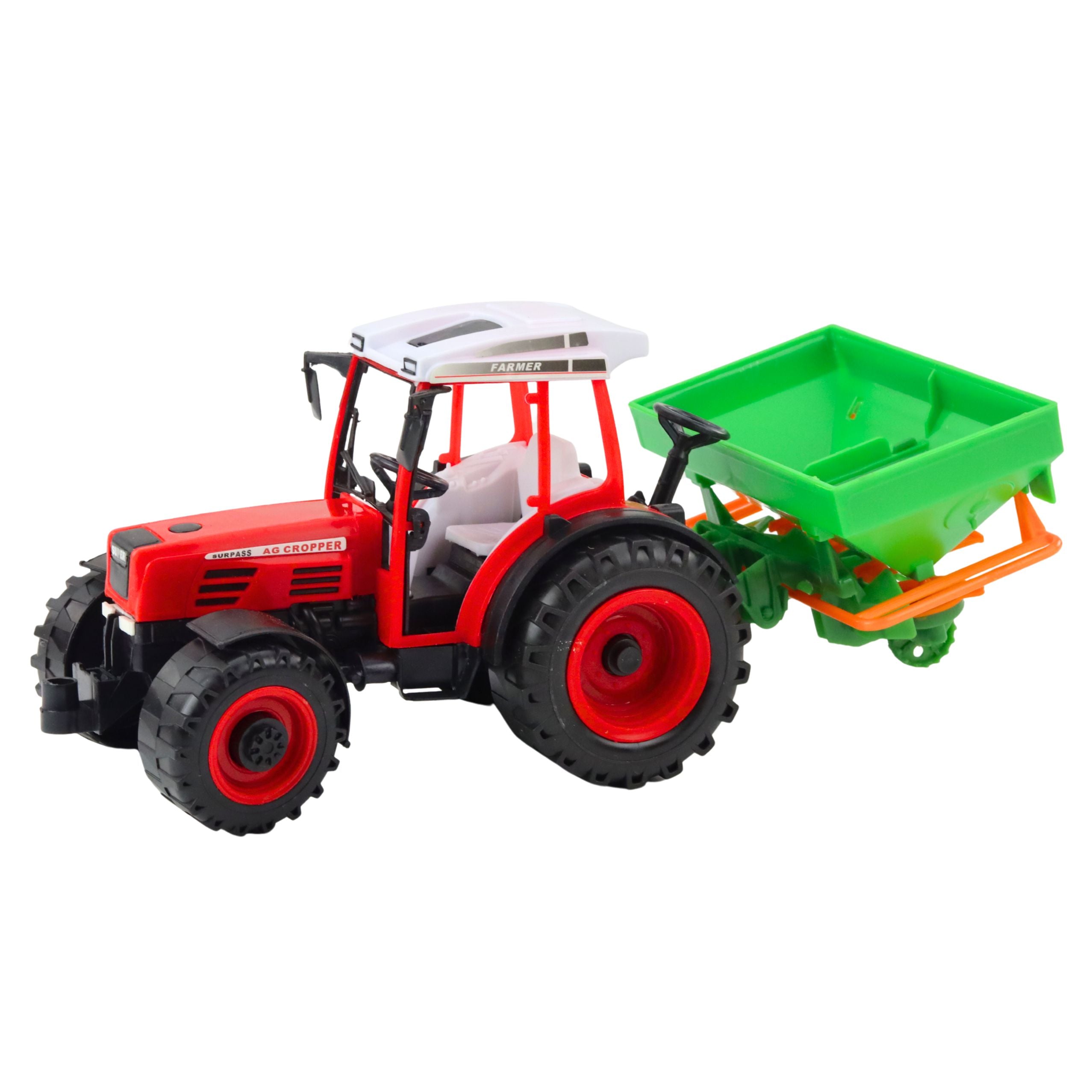 Farmer's Tractor With Seeder Red 34cm