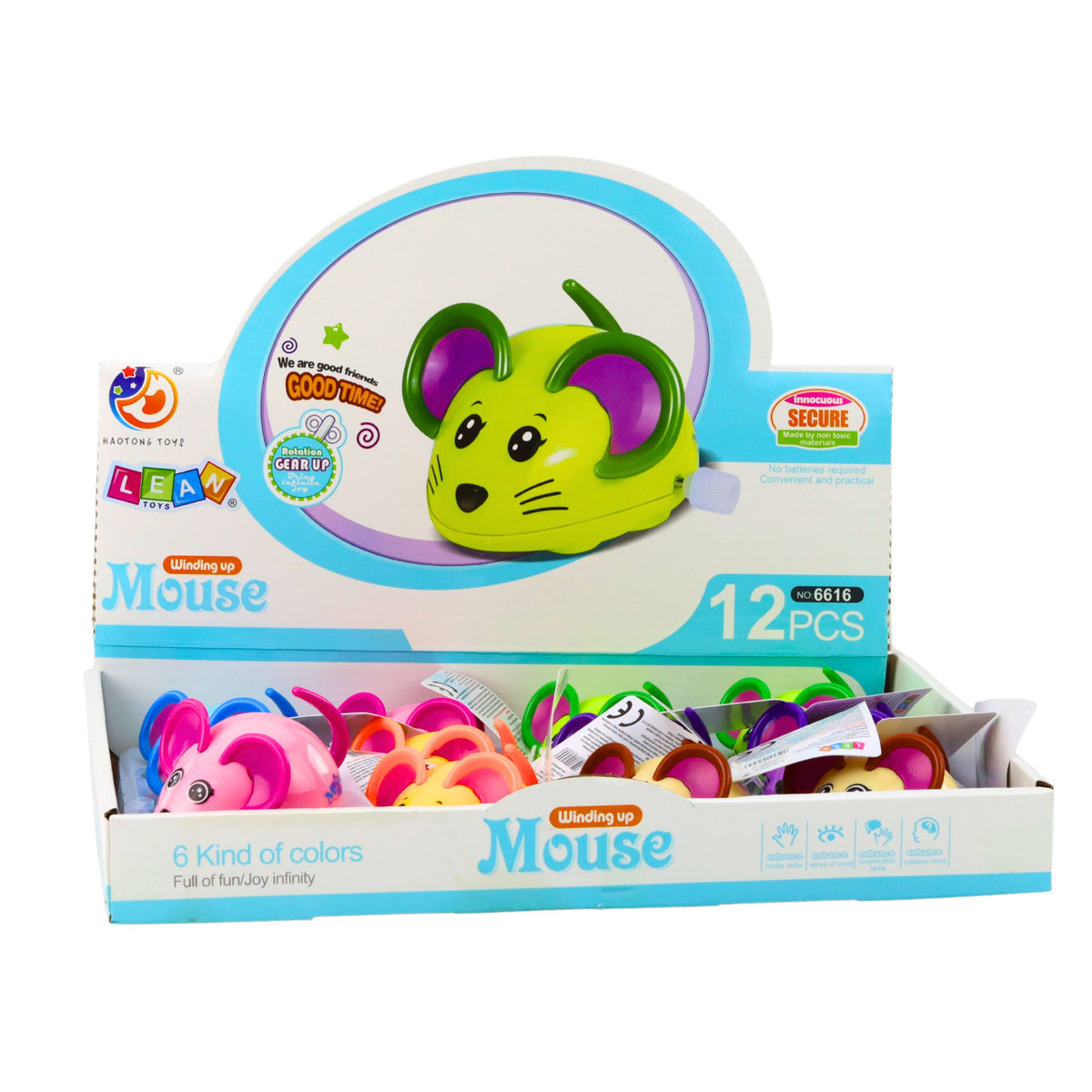 Opwindmuis Drives Moves Tail 8 cm Mixkleur