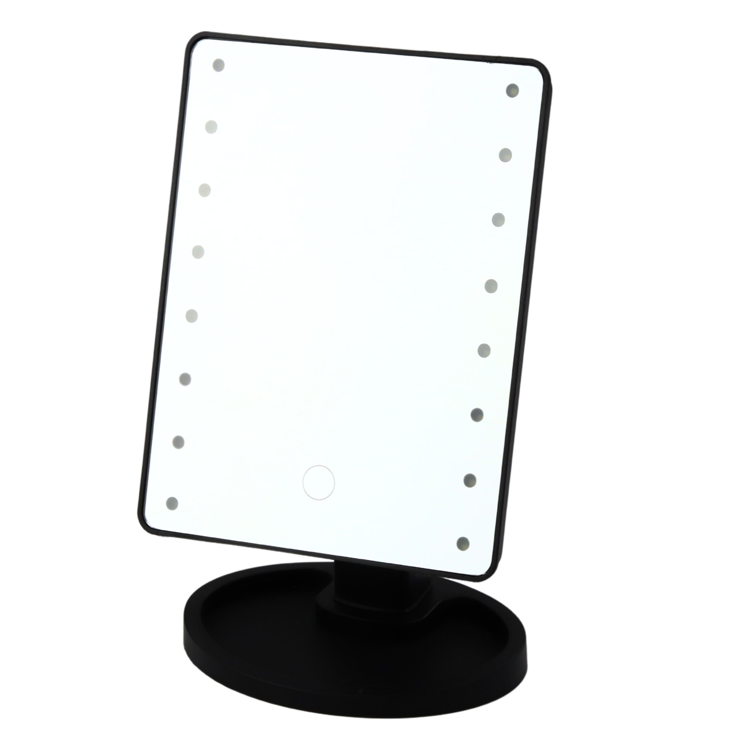 Cosmetic Mirror 16 Led Diodes With Stand Adjustable Black