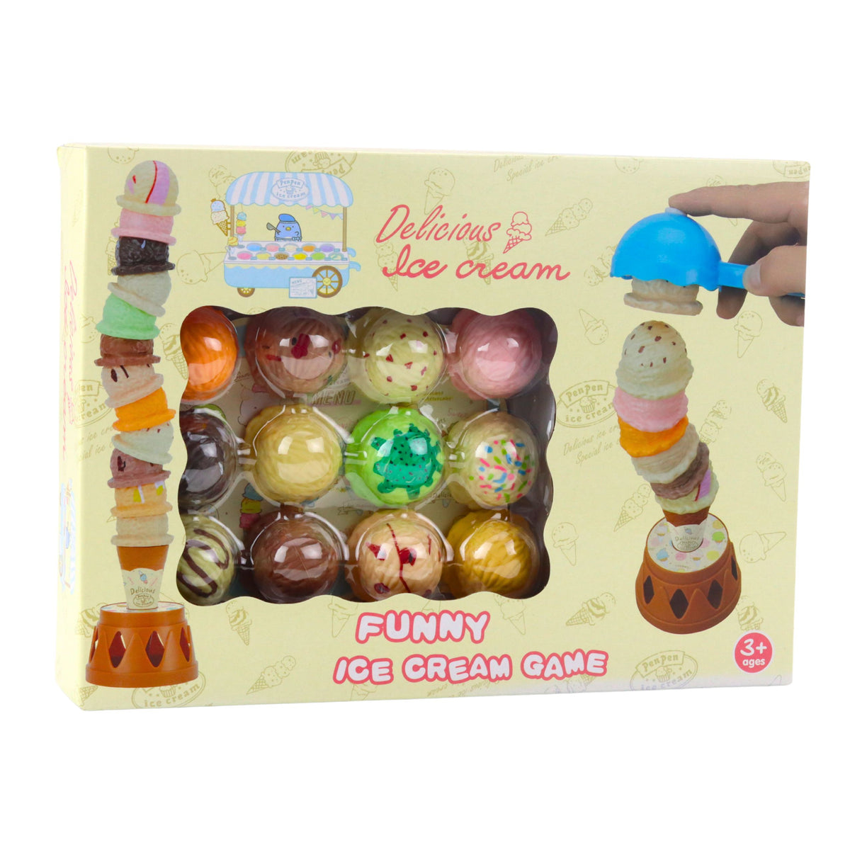 Ice Cream Tower Arcade Game Colorful Knobs 17 Pcs.
