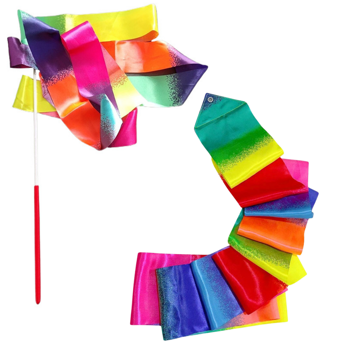 Gymnastic Ribbon For Dance Exercises Colored 205 X 5cm