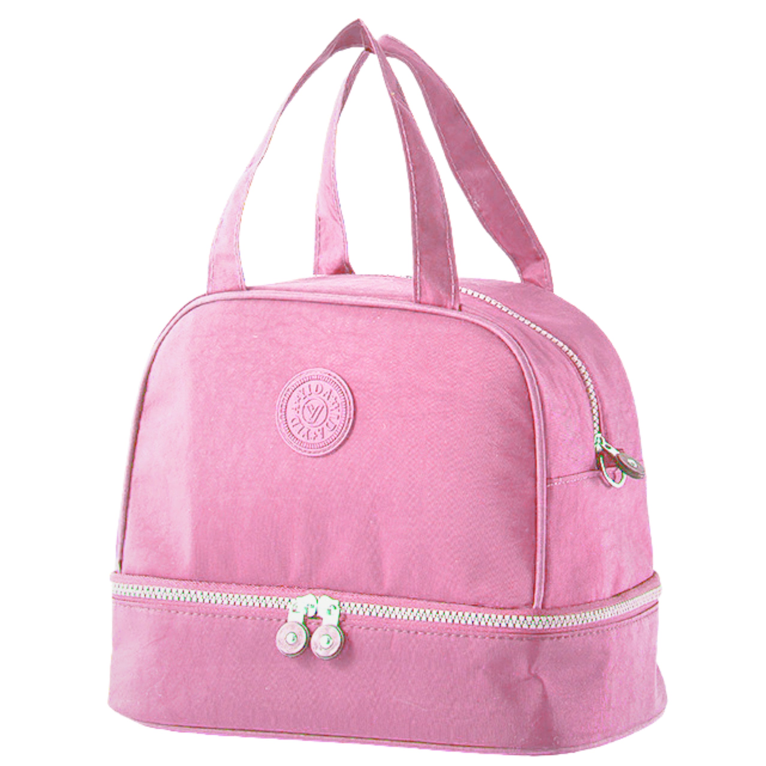 Bolsa De Desayuno Térmica Aislante Con Correa Ajustable Rosa 27cm