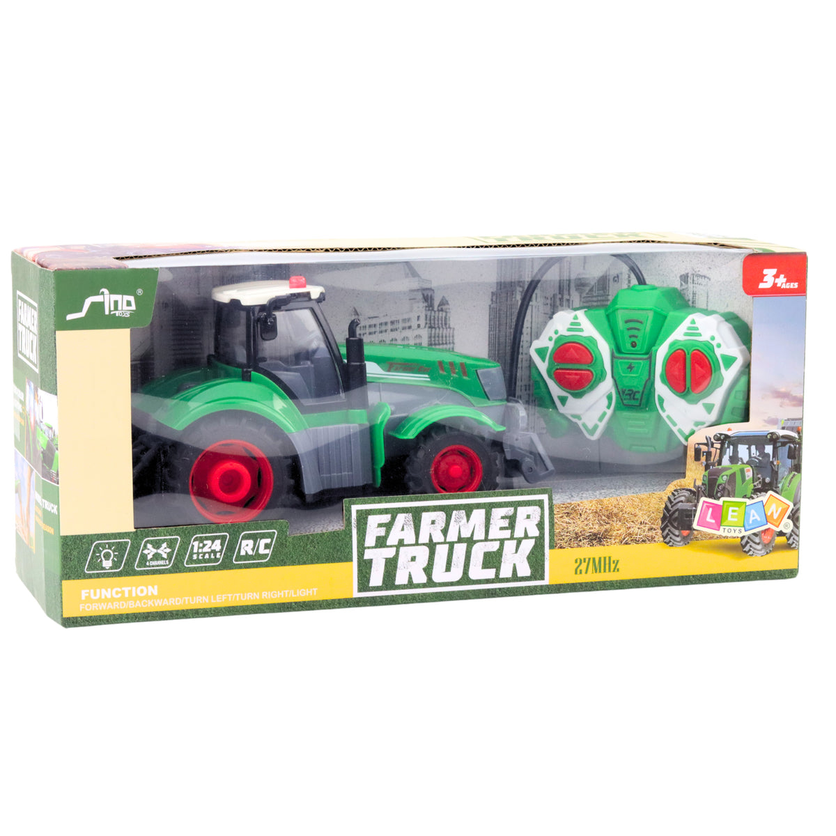 Remote Controlled Rc Agricultural Tractor Green 1:24