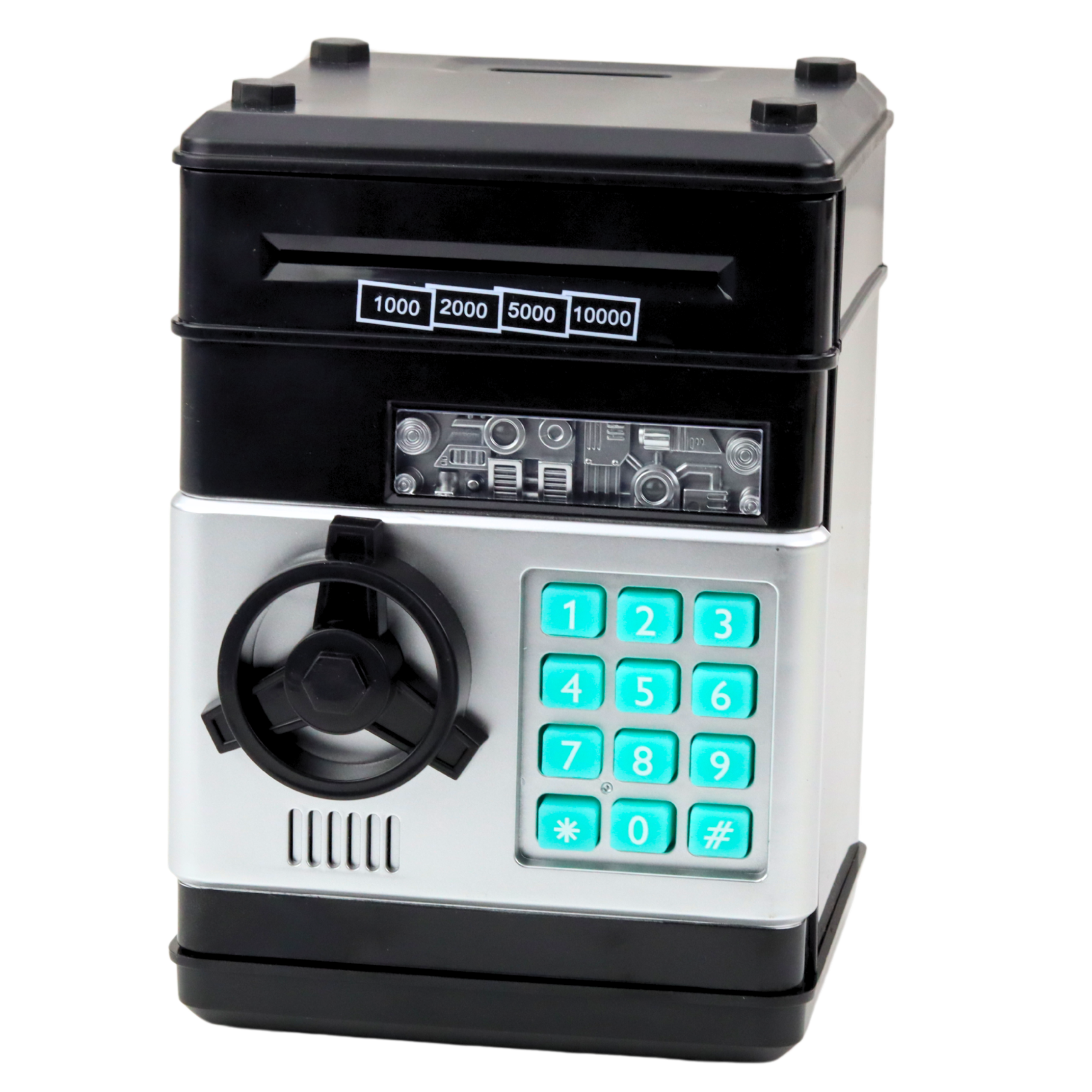 Atm Safe Piggy Bank Lights Sounds Pin Code Black