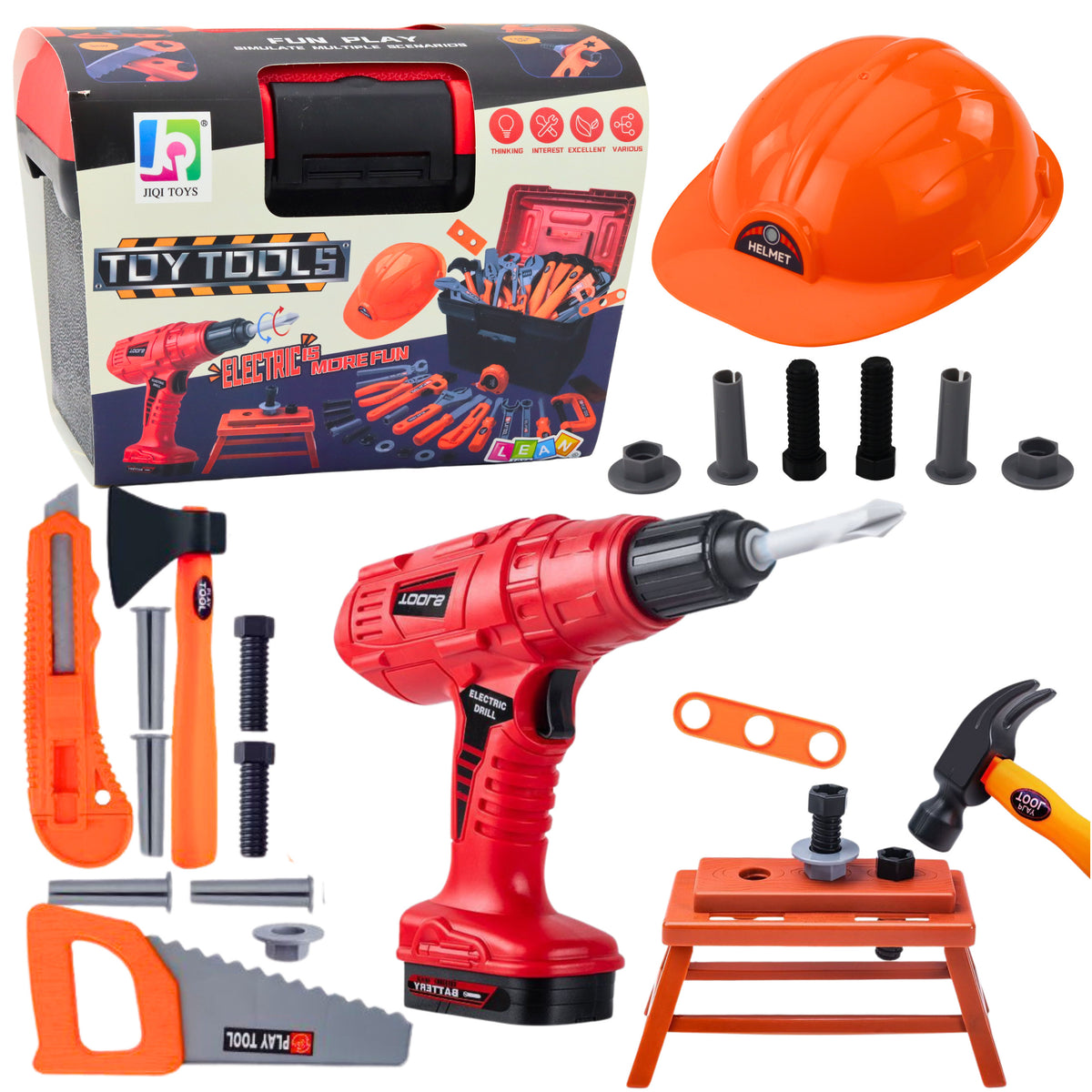 Diy Toolbox Battery-powered Drill Set 55pcs