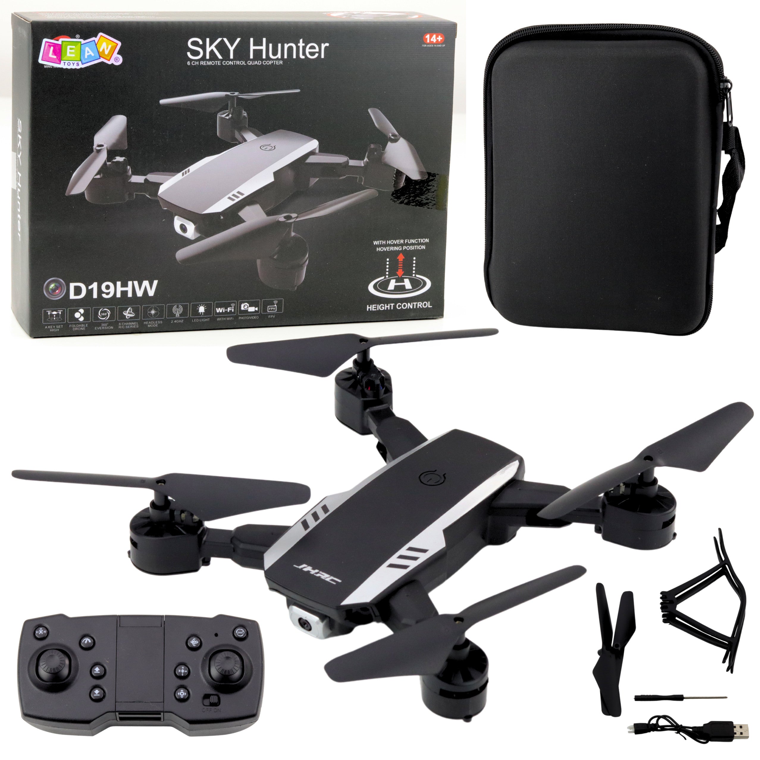 Sky Hunter D19hw Drone Fvp Camera Wi-fi Remote Control With Phone Holder Case