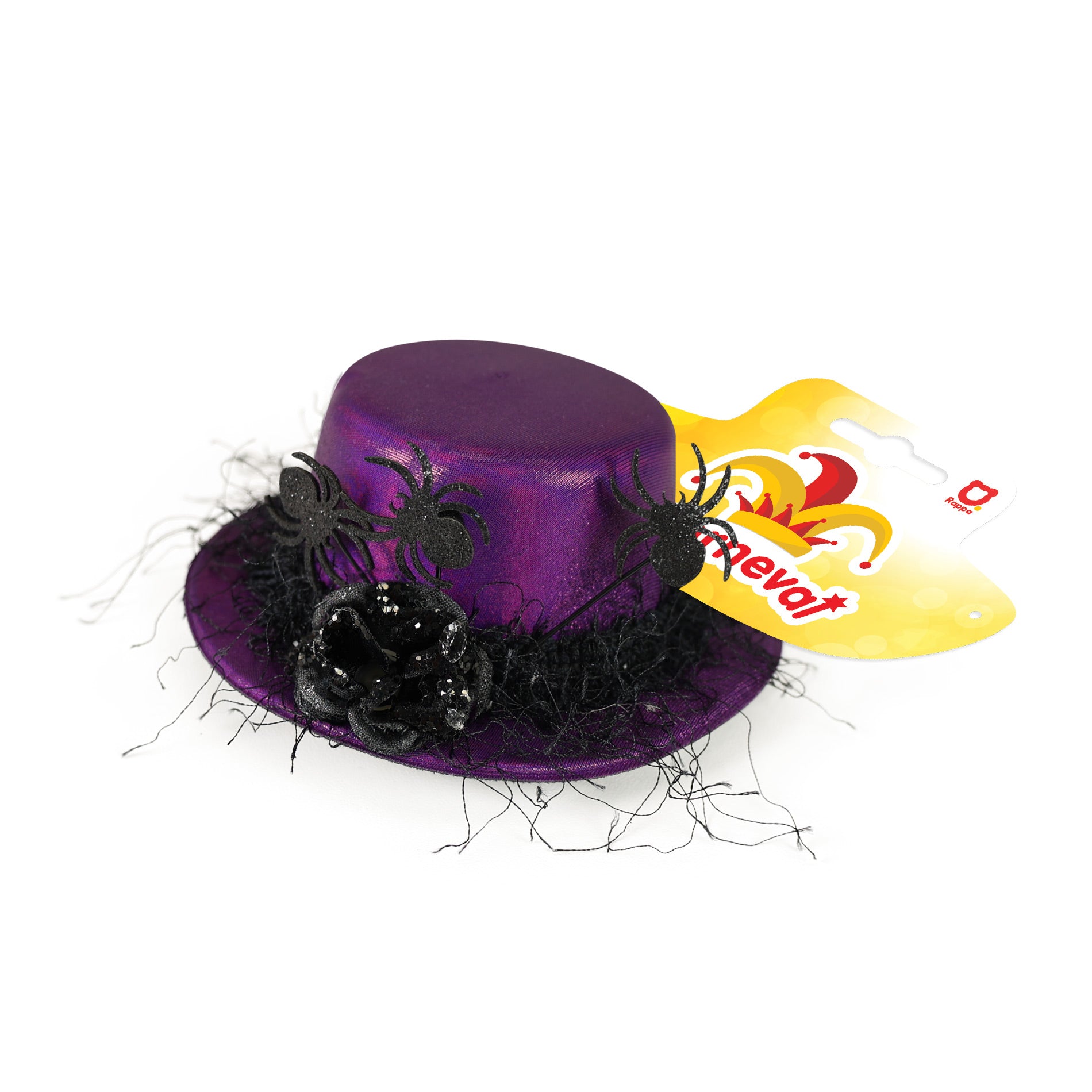 Mini Purple Hat With Web For Adults