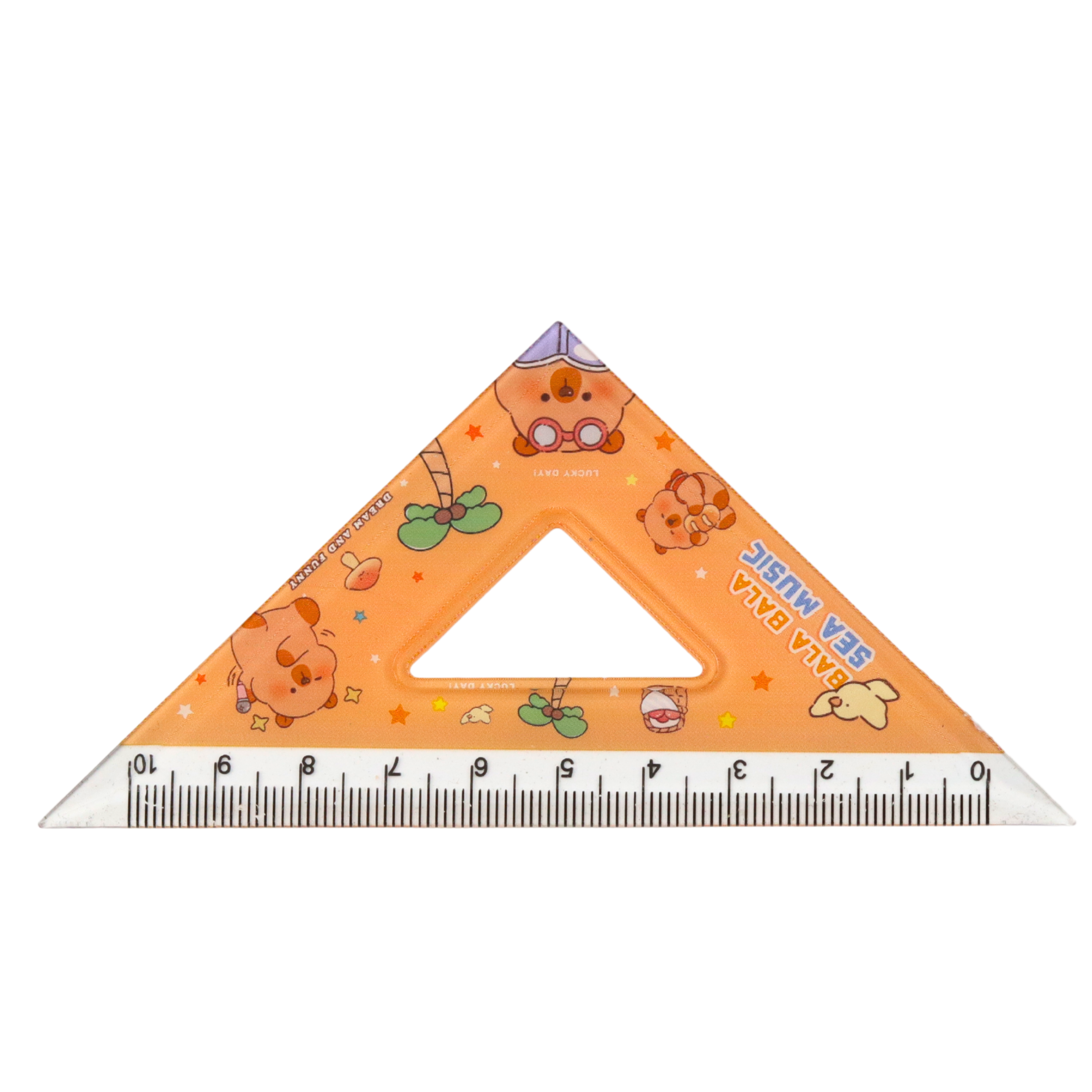 Set Of Geometric Tools Capybara Ruler Protractor Squares 4pcs