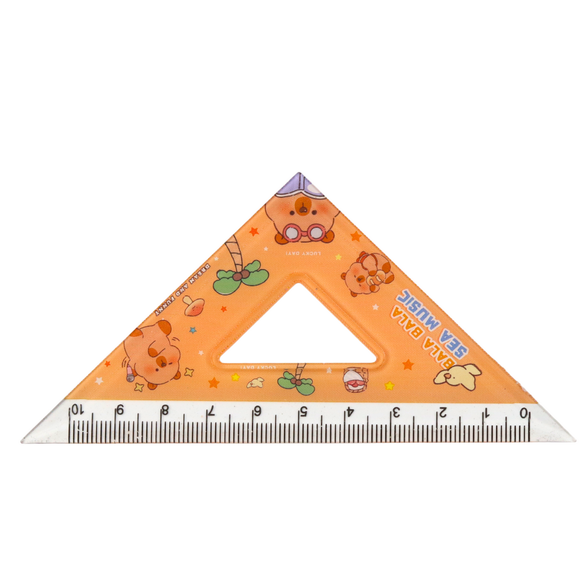 Set Of Geometric Tools Capybara Ruler Protractor Squares 4pcs