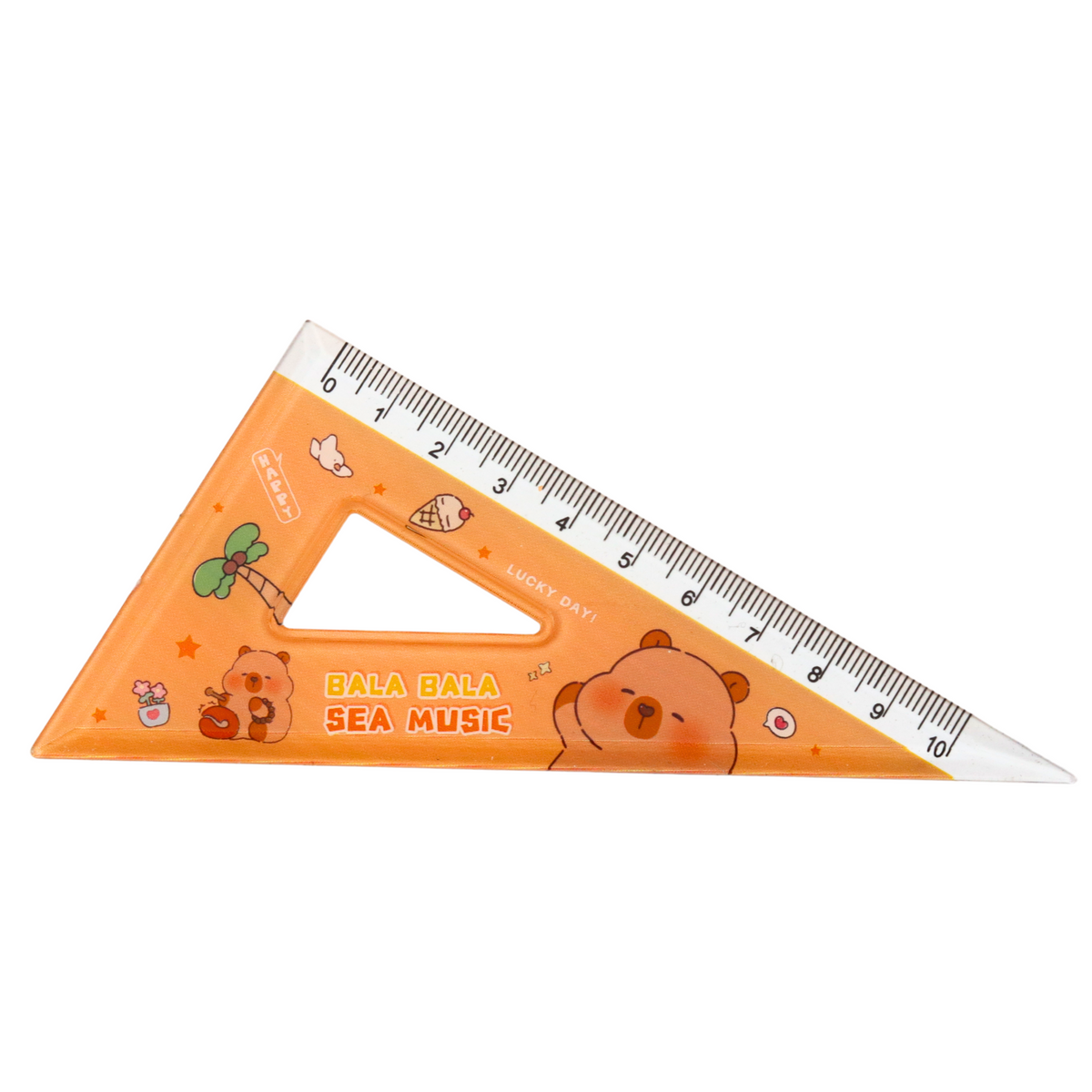 Set Of Geometric Tools Capybara Ruler Protractor Squares 4pcs
