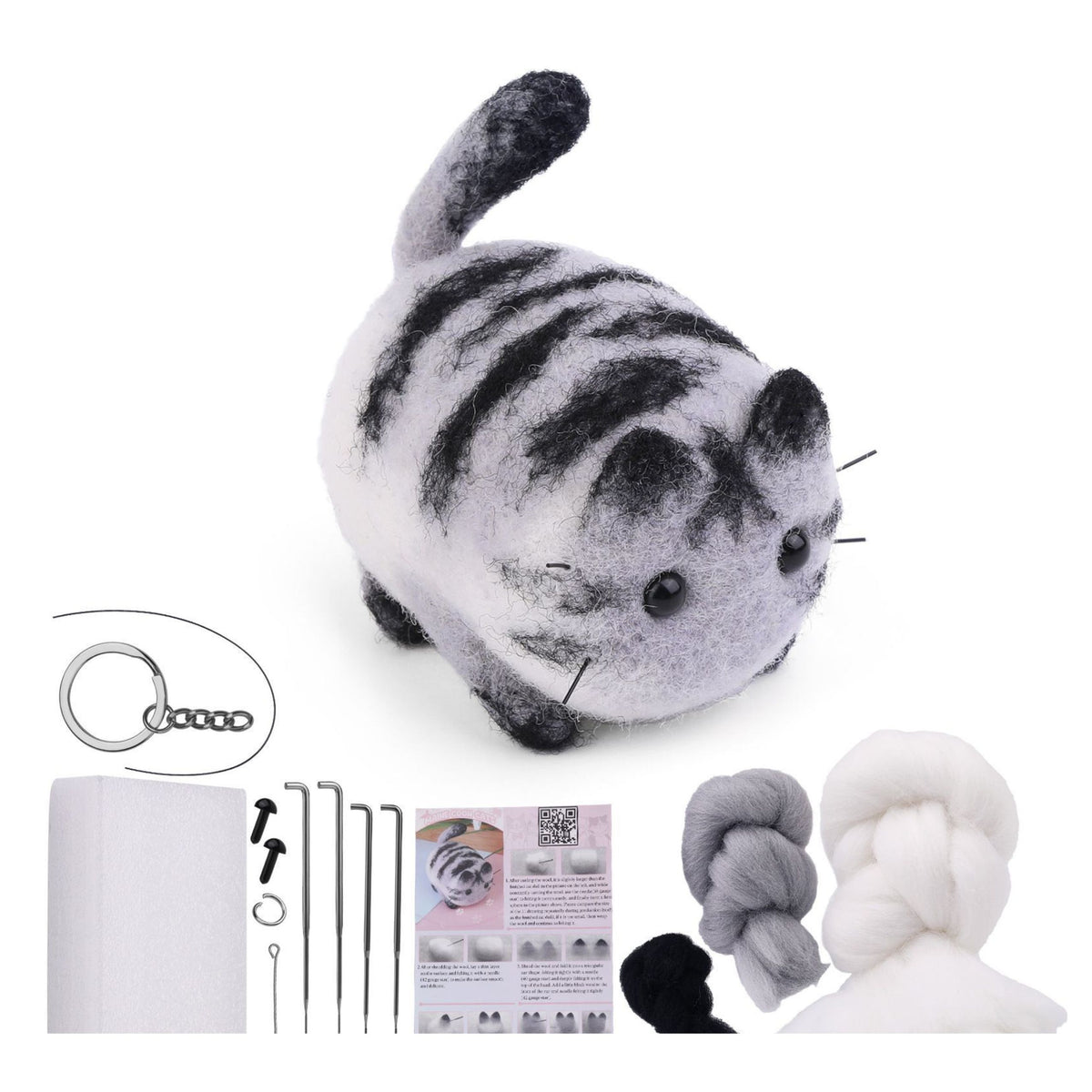 Diy Felting Kit - Worsted Wool Dog Cat Mix