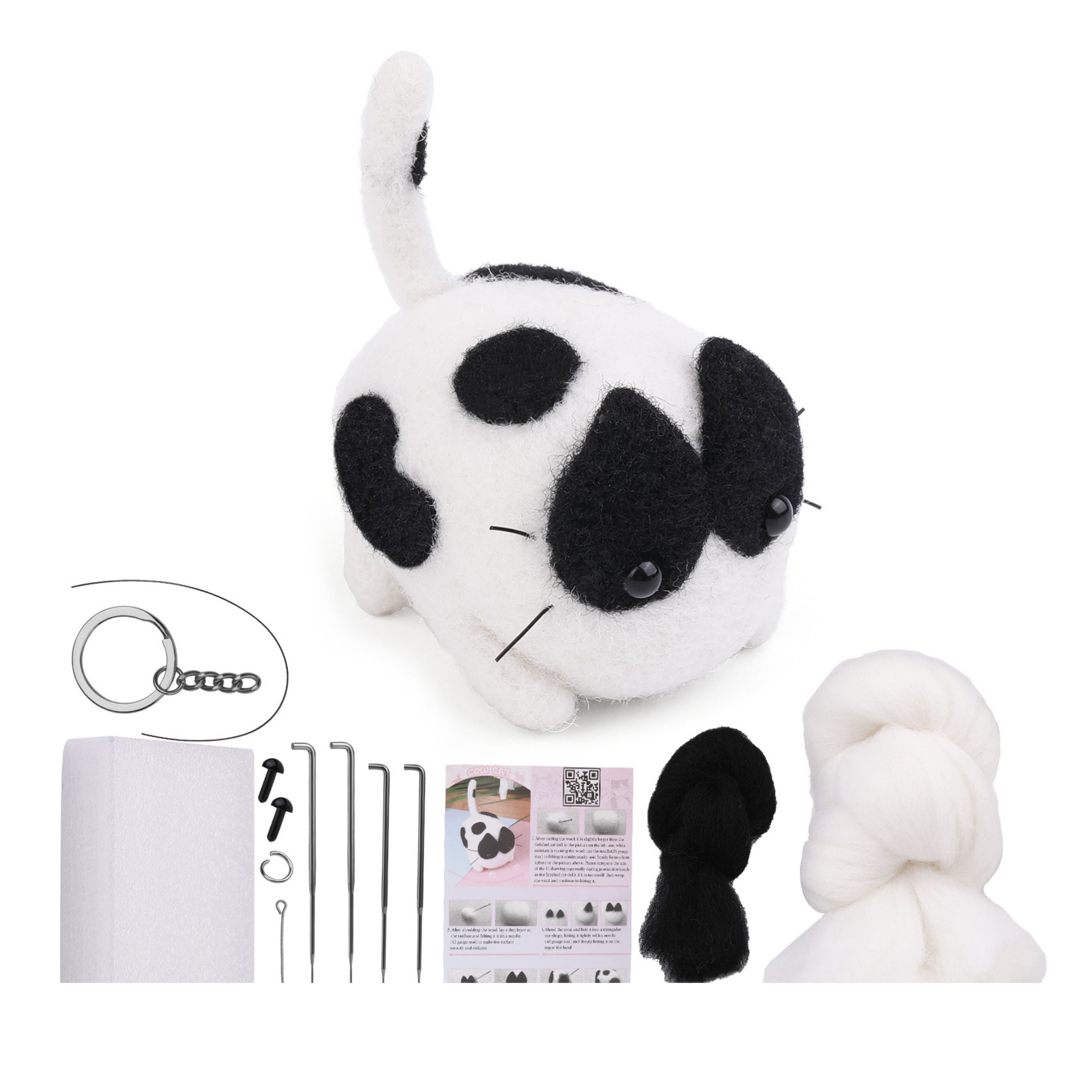 Diy Felting Kit - Worsted Wool Dog Cat Mix
