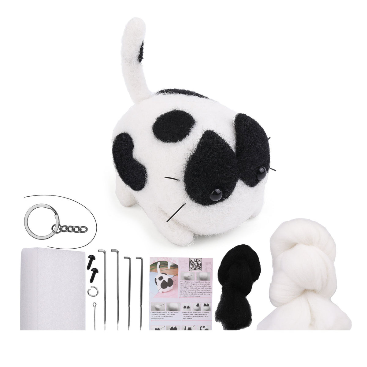 Diy Felting Kit - Worsted Wool Dog Cat Mix