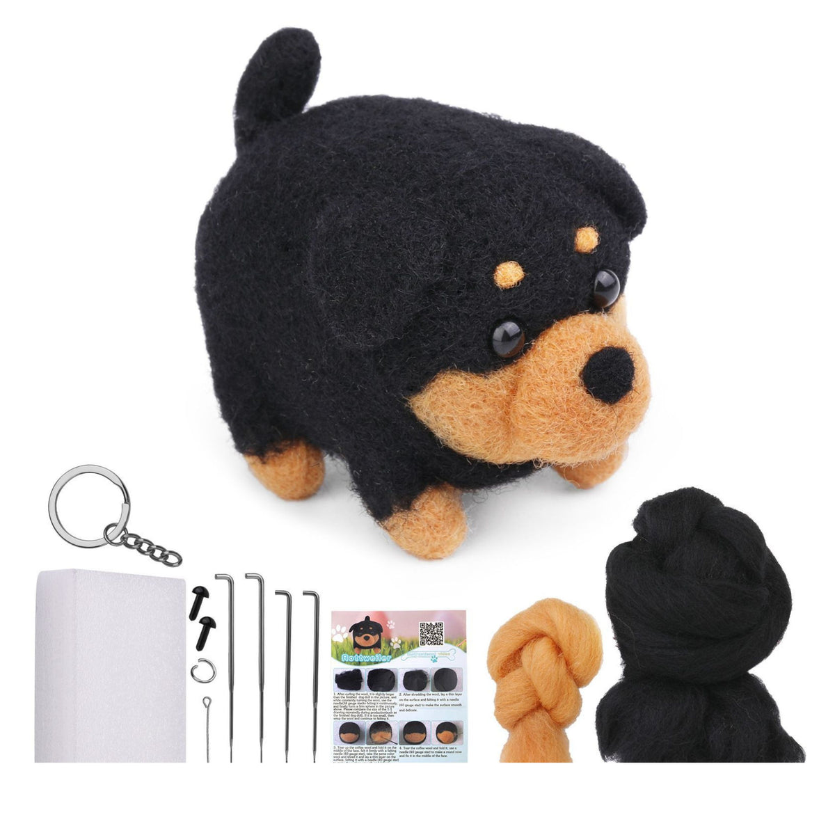 Diy Felting Kit - Worsted Wool Dog Cat Mix