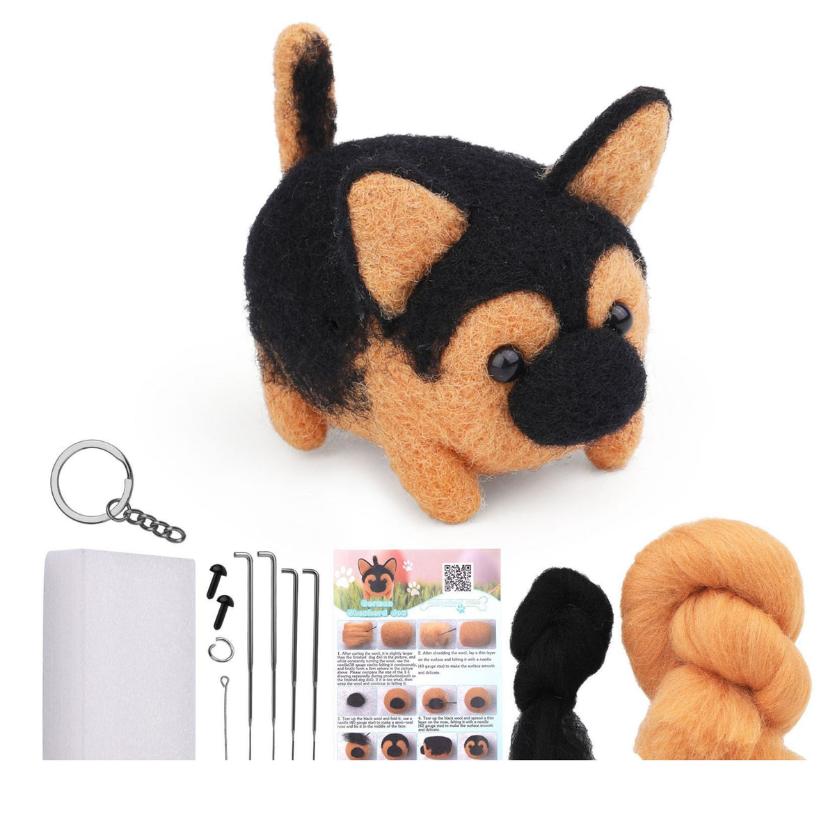 Diy Felting Kit - Worsted Wool Dog Cat Mix