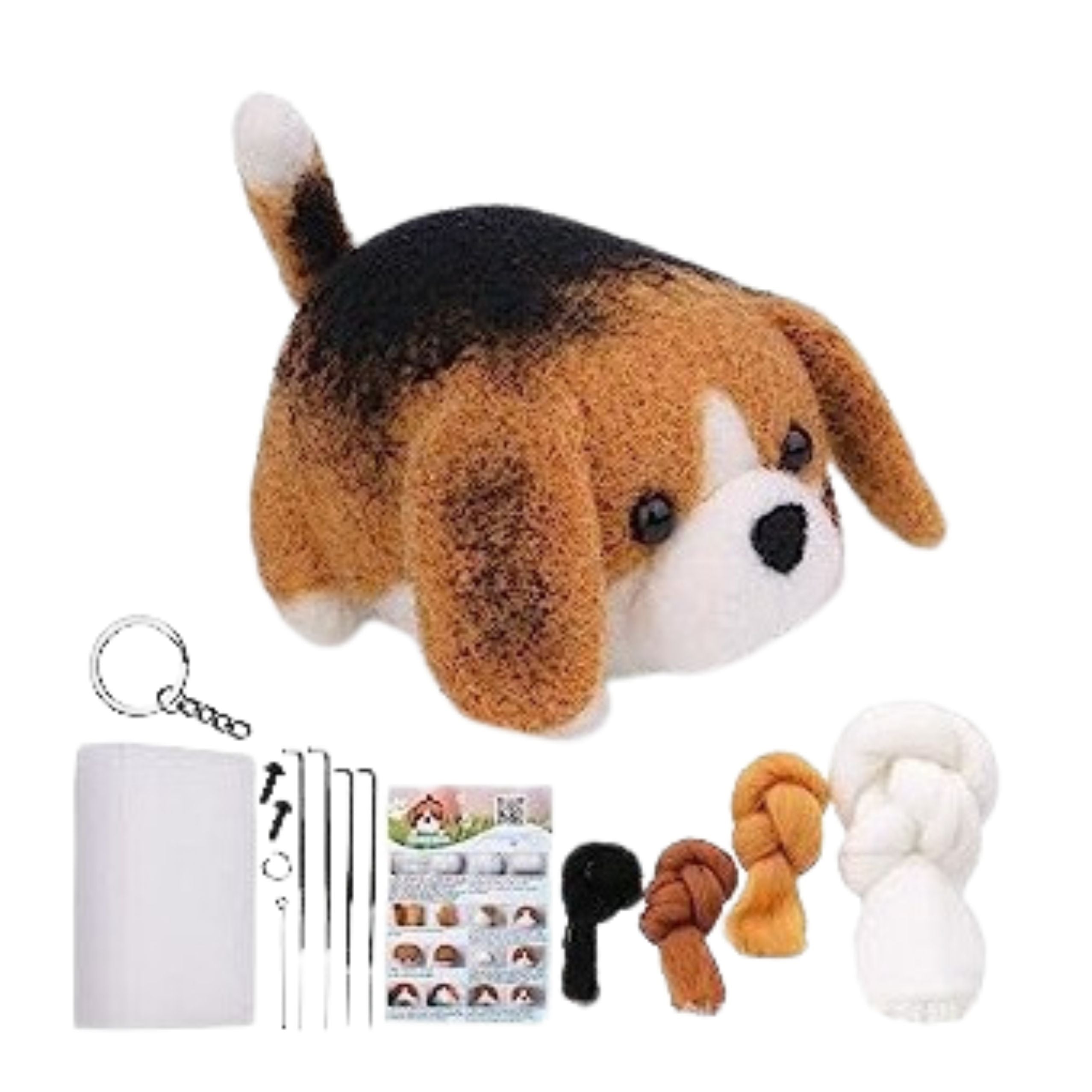 Diy Felting Kit - Worsted Wool Dog Cat Mix