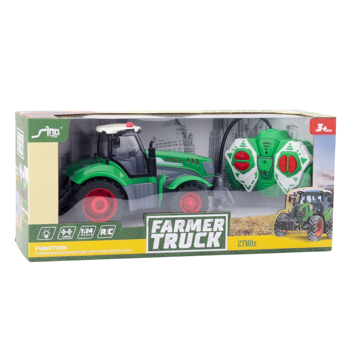 Remote Controlled Rc Agricultural Tractor Green 1:24