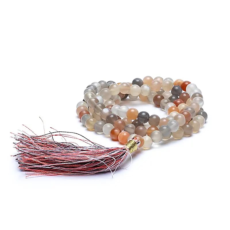 Mala Moonstone Aa Jakość 108 koralików + torebka brokatowa - 0,6 cm