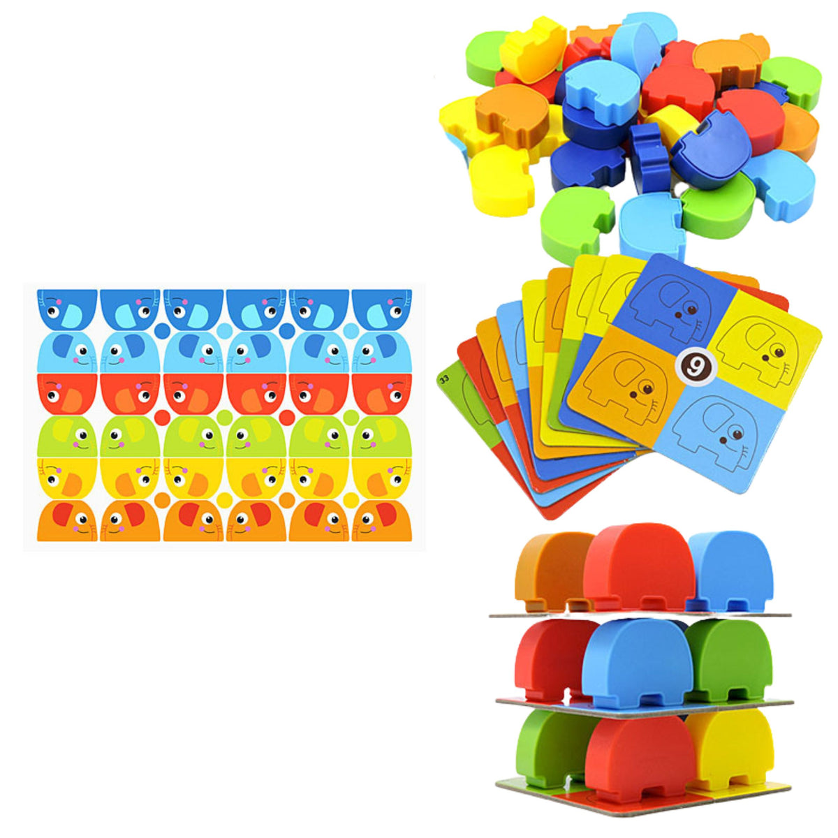 Family Arcade Game Elephant Tower Stacking 45 Pcs.