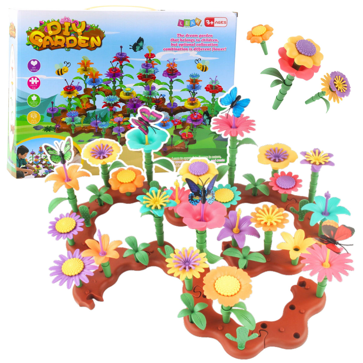 Creative Garden Flowers Construction Blocks Set 198 Pcs.