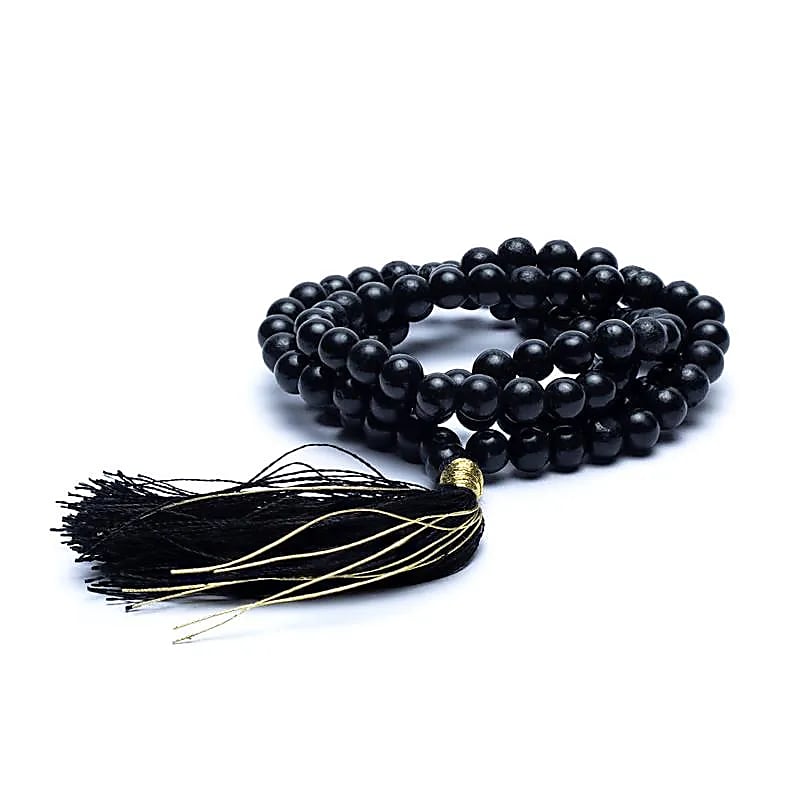 Mala Šungit Aa Quality 108 korálků + Brocate Bag - 0,6 cm